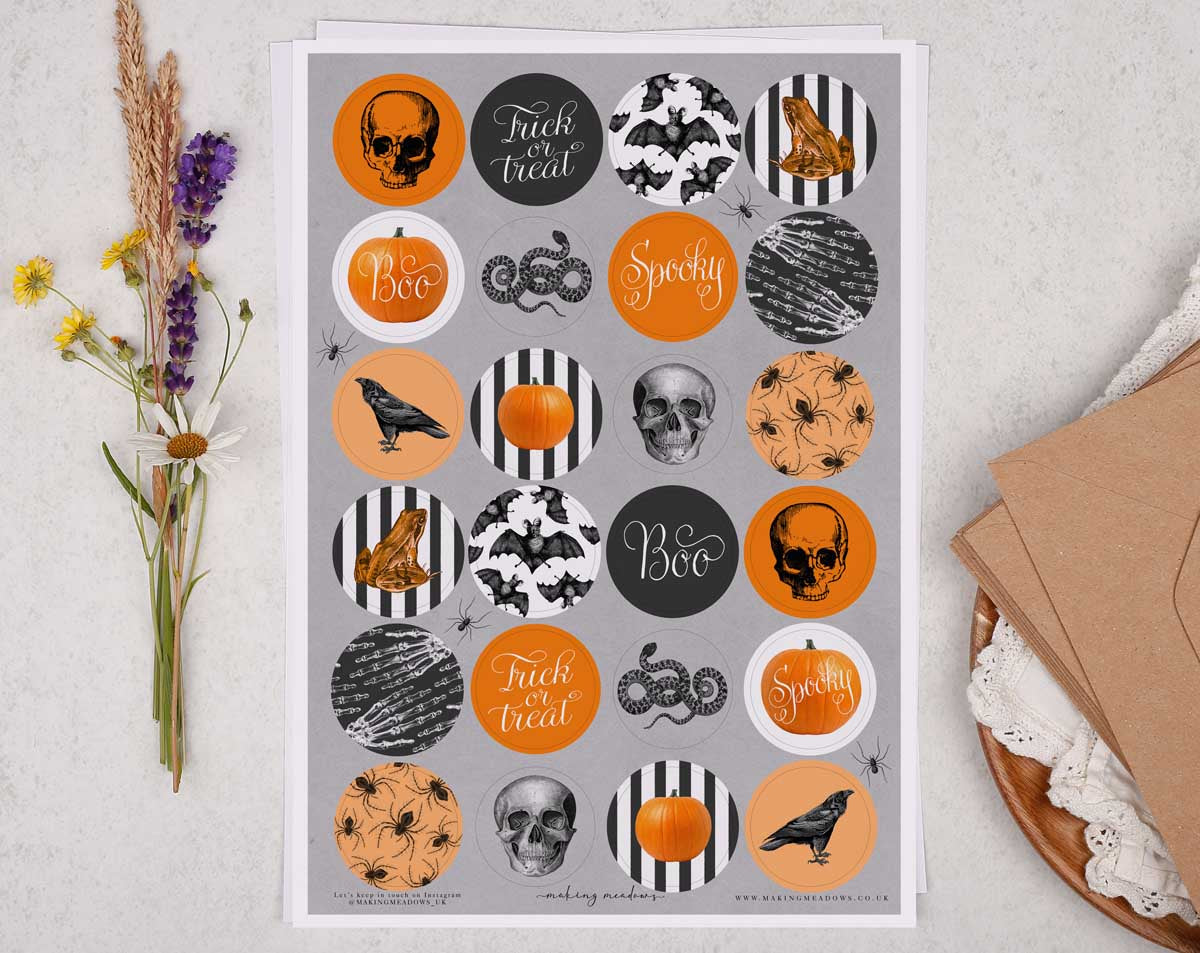 Halloween Sticker Sheet. Decorative Stickers designed by Making Meadows