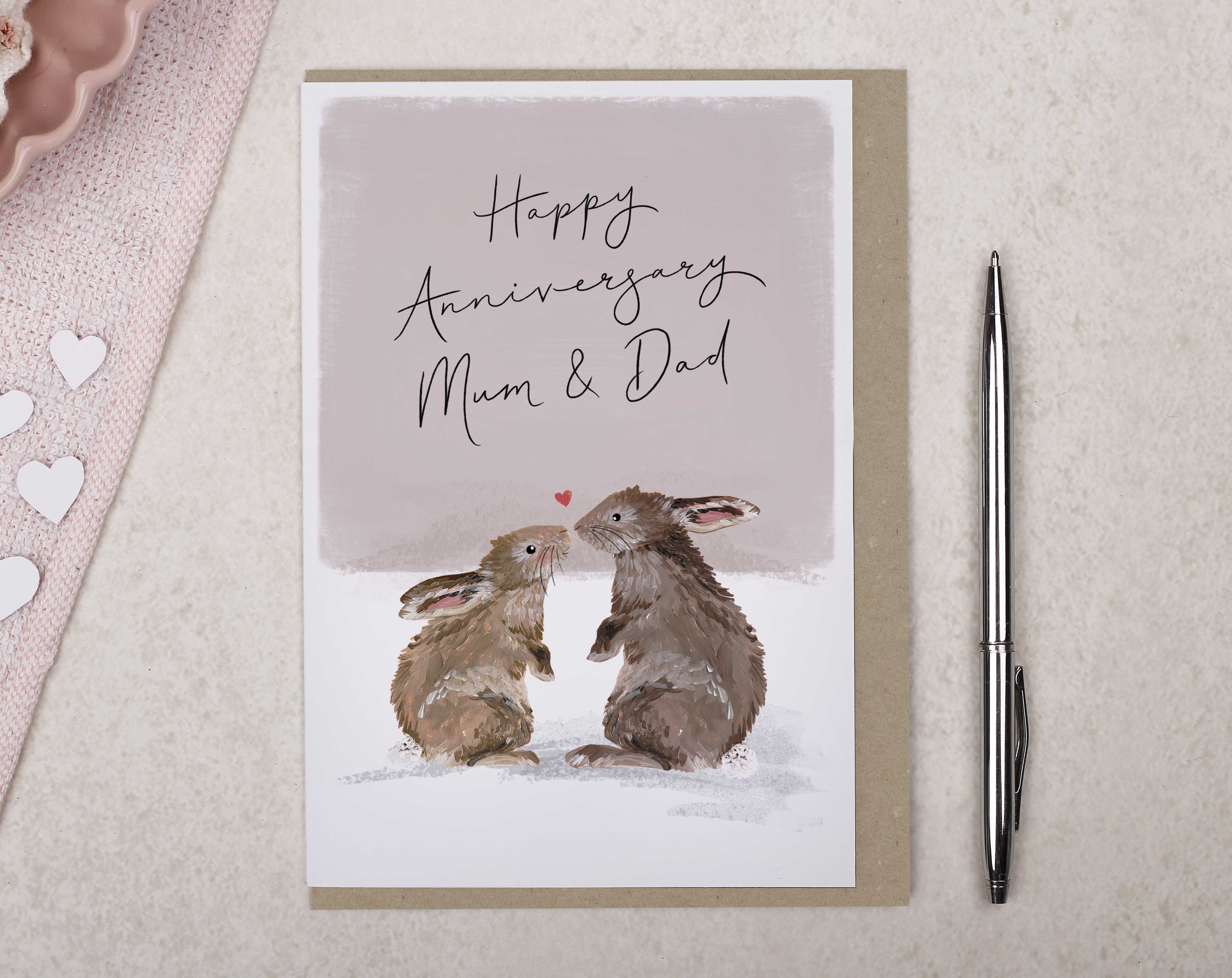 Happy Anniversary Mum & Dad Card. Greeting & Note Cards designed by Making Meadows
