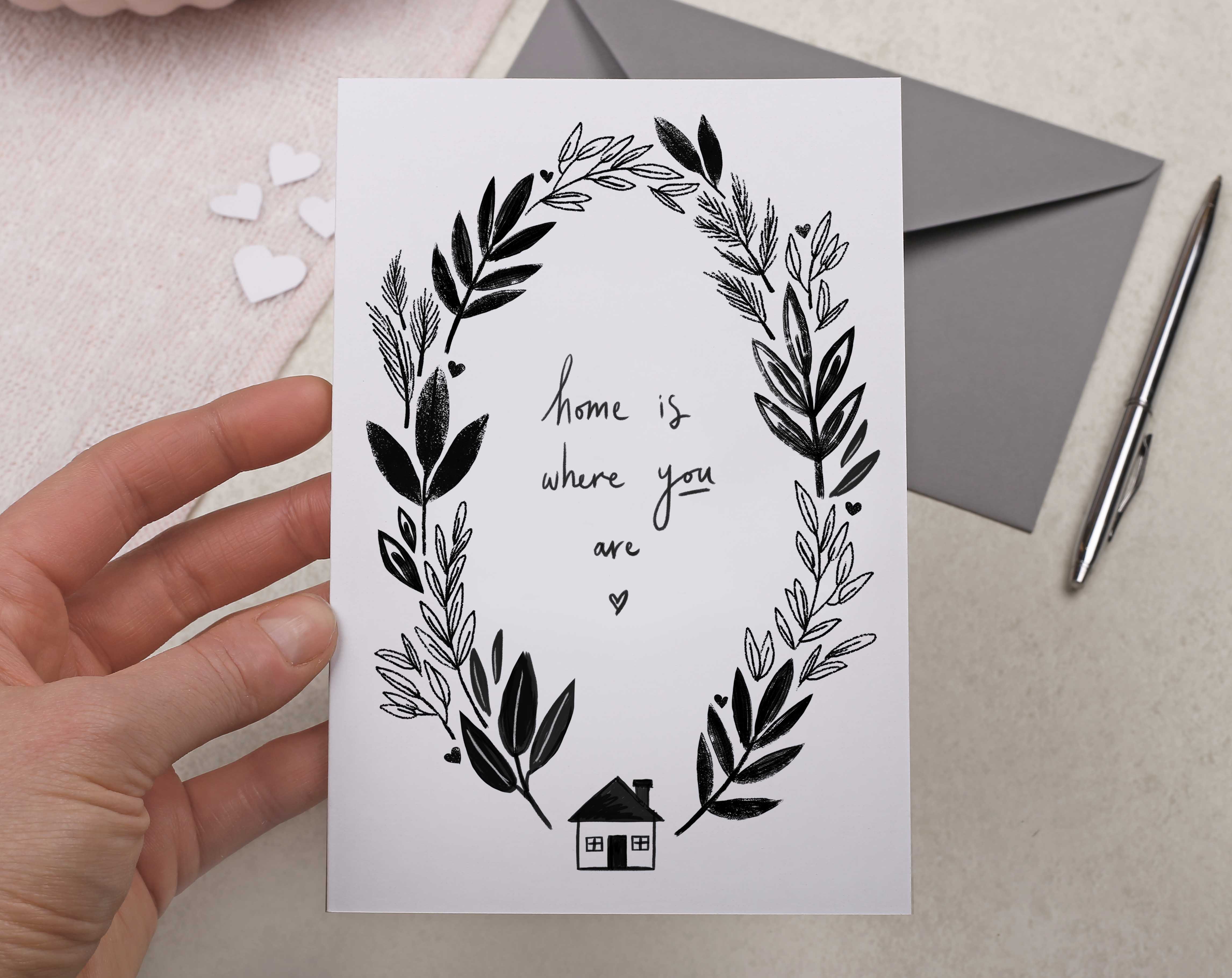 Home Is Where You Are Valentine Card. Greeting & Note Cards designed by Making Meadows