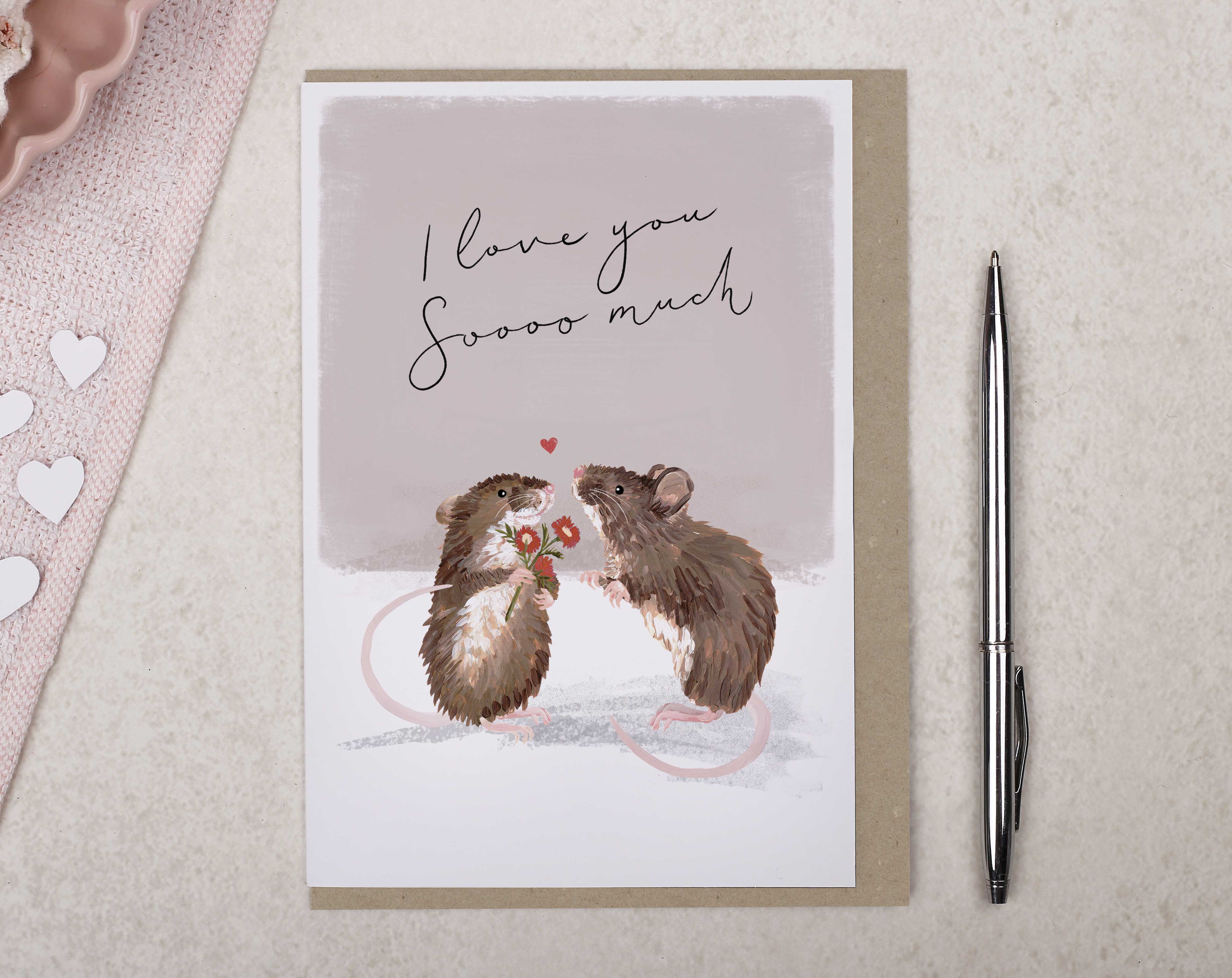 I Love You Mouse Valentine Card. Greeting & Note Cards designed by Making Meadows