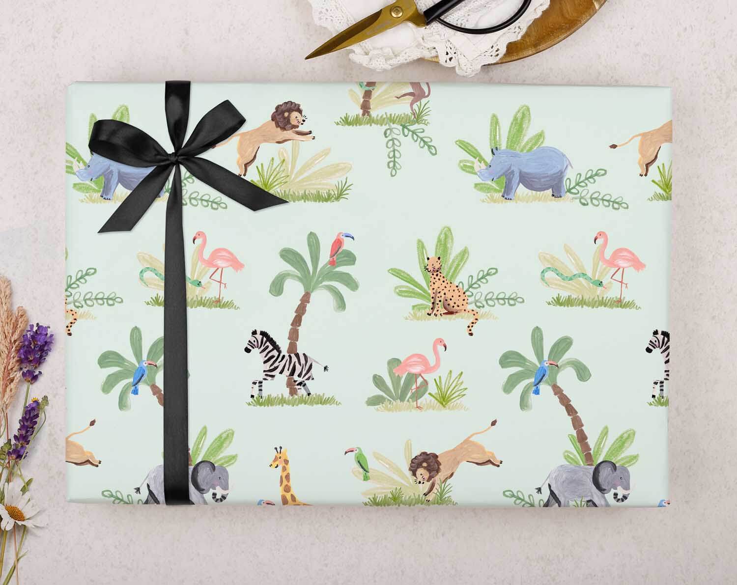Jungle Birthday Wrapping Paper. Wrapping Paper designed by Making Meadows