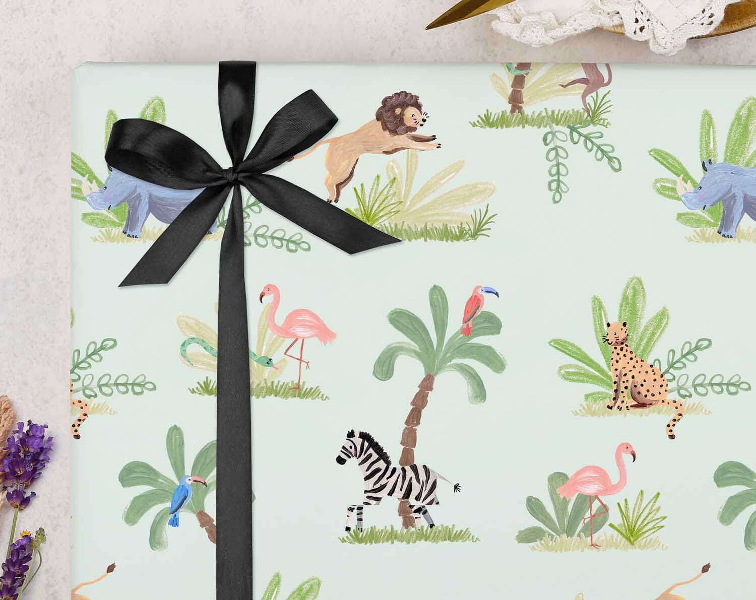 Jungle Birthday Wrapping Paper. Wrapping Paper designed by Making Meadows