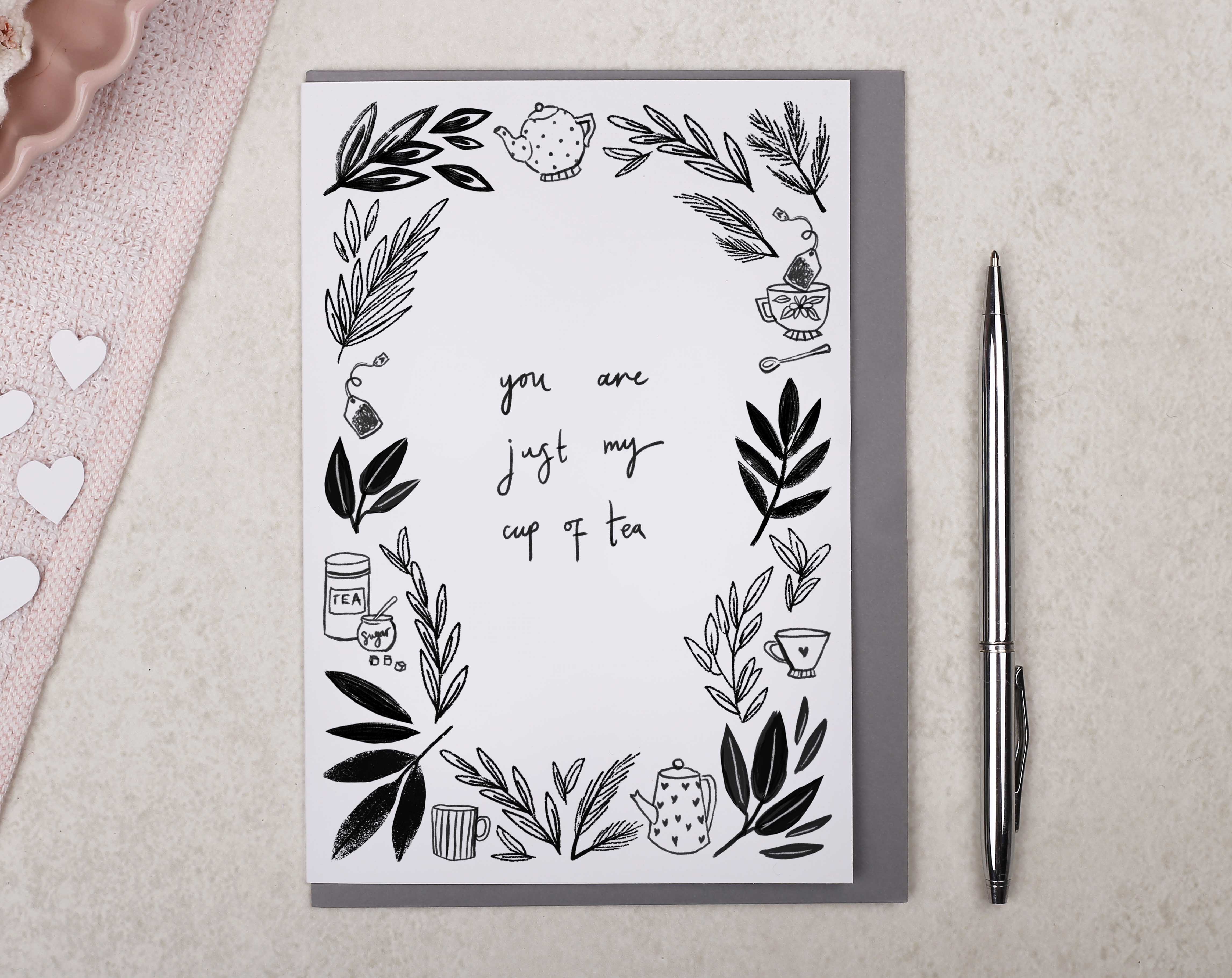 Just My Cup Of Tea Valentine Card. Greeting & Note Cards designed by Making Meadows