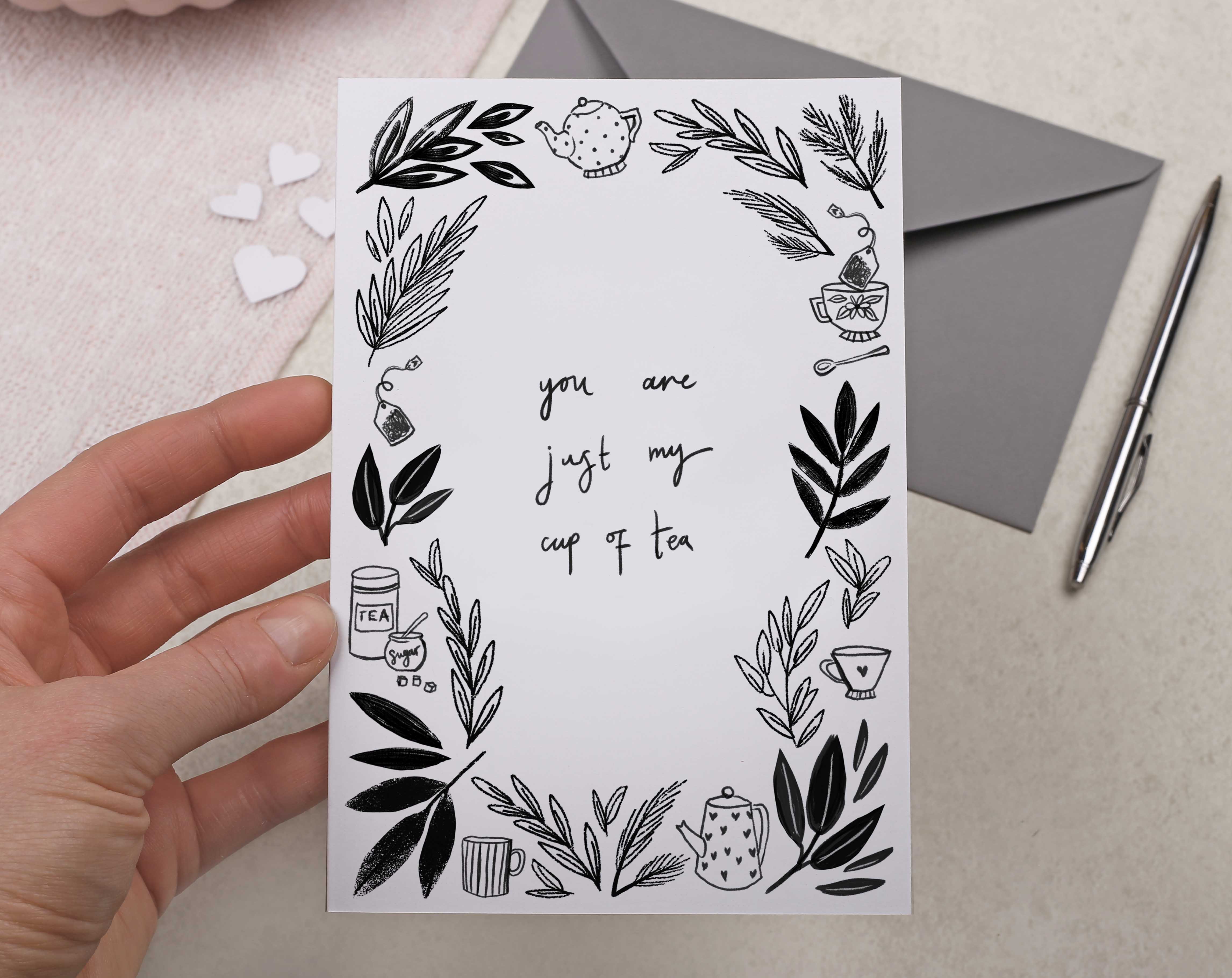 Just My Cup Of Tea Valentine Card. Greeting & Note Cards designed by Making Meadows