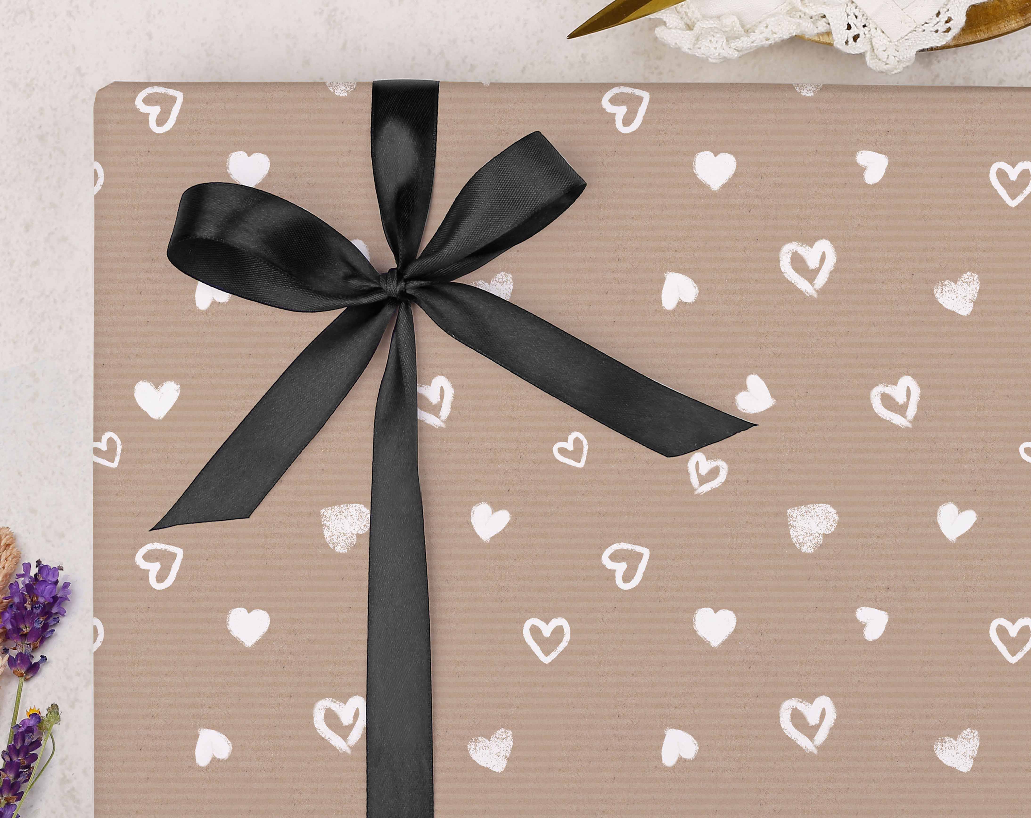 Kraft Heart Valentine Wrapping Paper. Wrapping Paper designed by Making Meadows