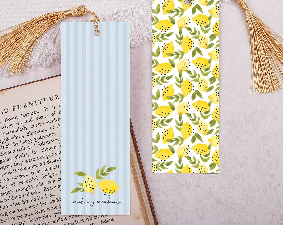 Lemon Bookmark With Tassel. Bookmarks designed by Making Meadows