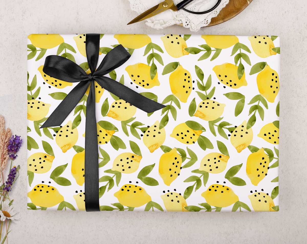 Lemon Wrapping Paper. Wrapping Paper designed by Making Meadows