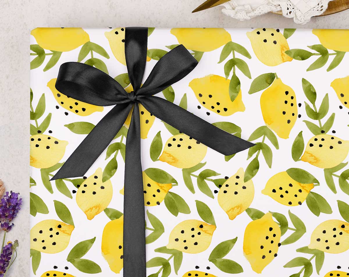 Lemon Wrapping Paper. Wrapping Paper designed by Making Meadows