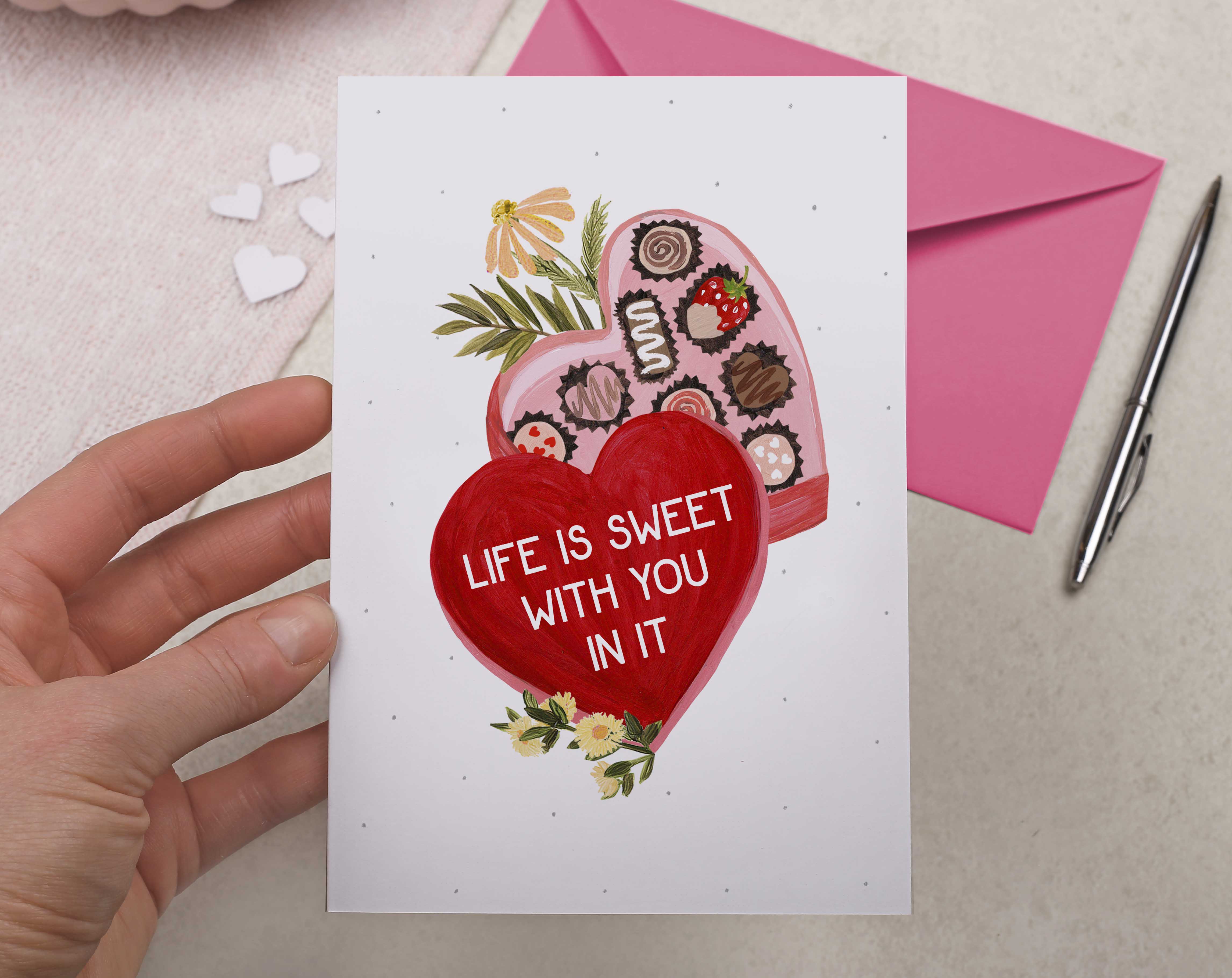 Life Is Sweet With You In It Valentine Card. Greeting & Note Cards designed by Making Meadows