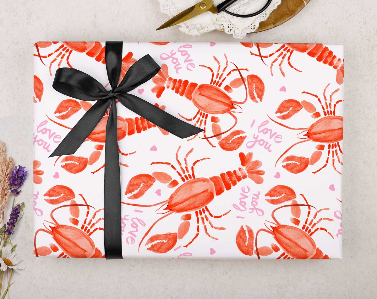 Lobster Wrapping Paper. Wrapping Paper designed by Making Meadows