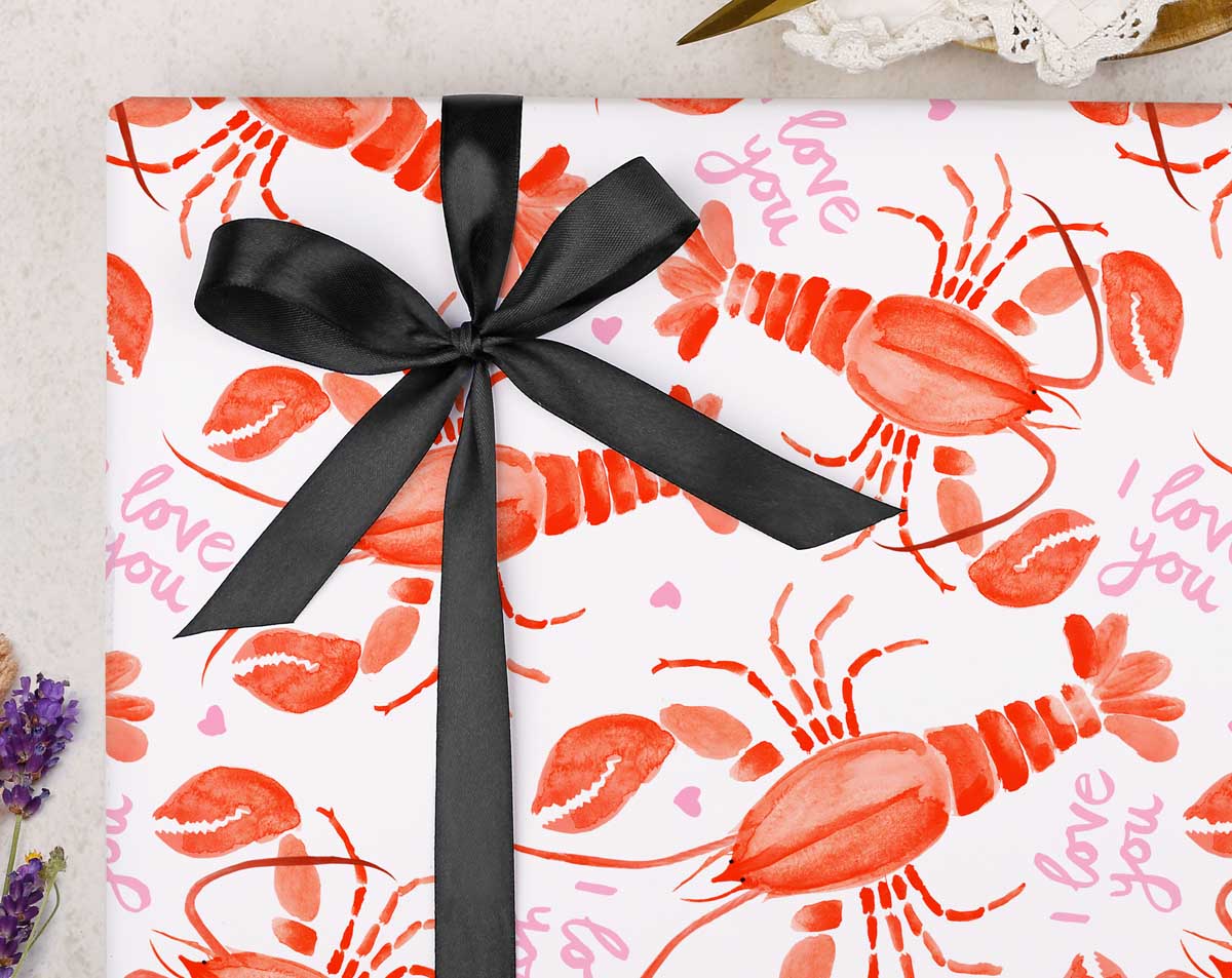 Lobster Wrapping Paper. Wrapping Paper designed by Making Meadows
