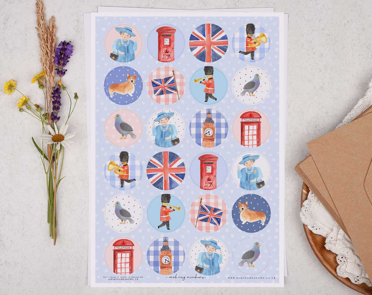 London Sticker Sheet. Decorative Stickers designed by Making Meadows