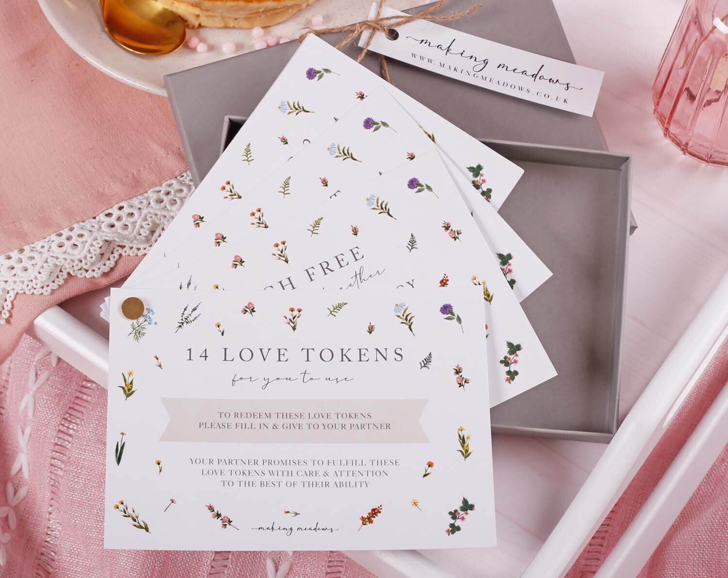 Love Tokens With Ditsy Flowers. Paper Products designed by Making Meadows