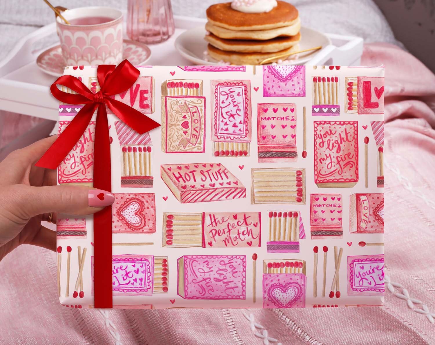 Matchbox Pun Wrapping Paper. Wrapping Paper designed by Making Meadows