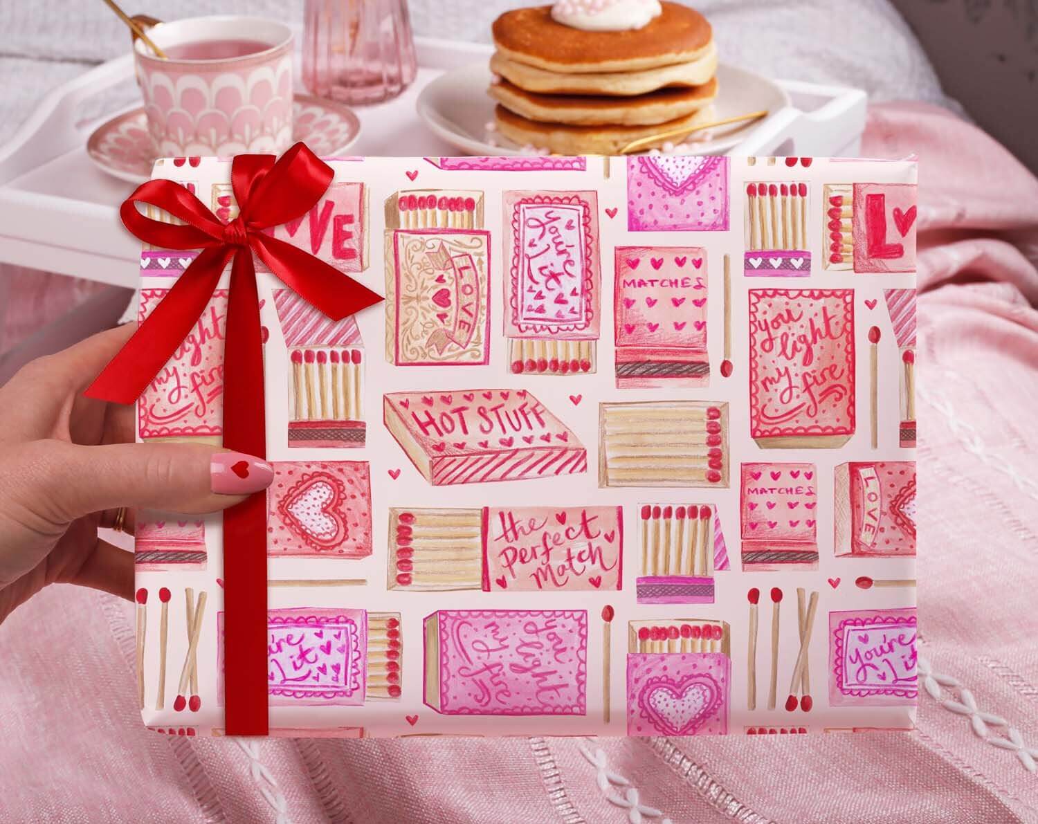 Matchbox Pun Wrapping Paper. Wrapping Paper designed by Making Meadows