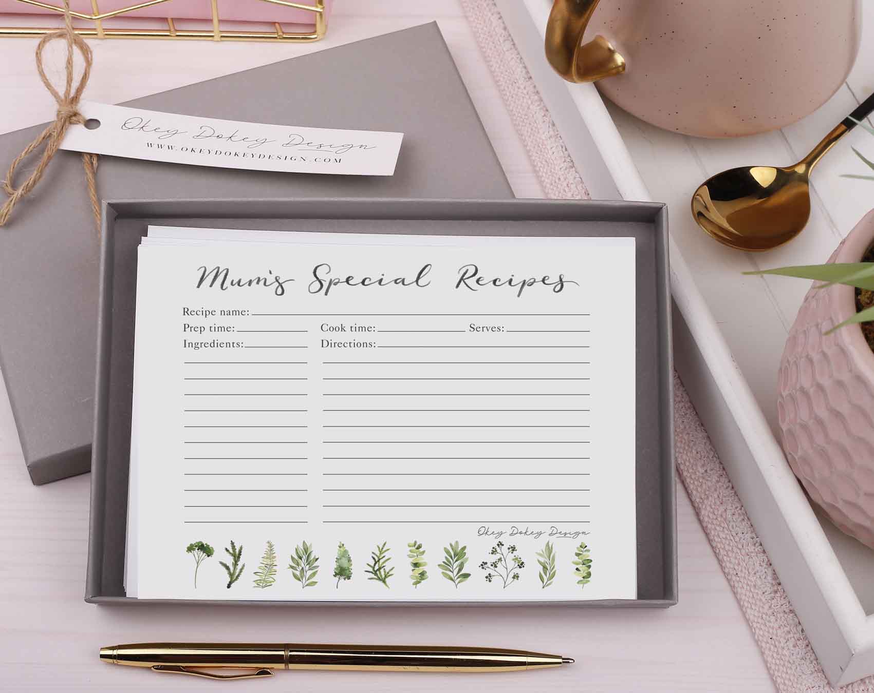 Mum's Special Recipe Cards. Recipe Card Boxes designed by Making Meadows
