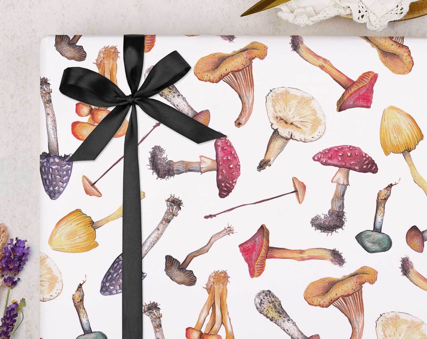 Mushroom Wrapping Paper. Wrapping Paper designed by Making Meadows