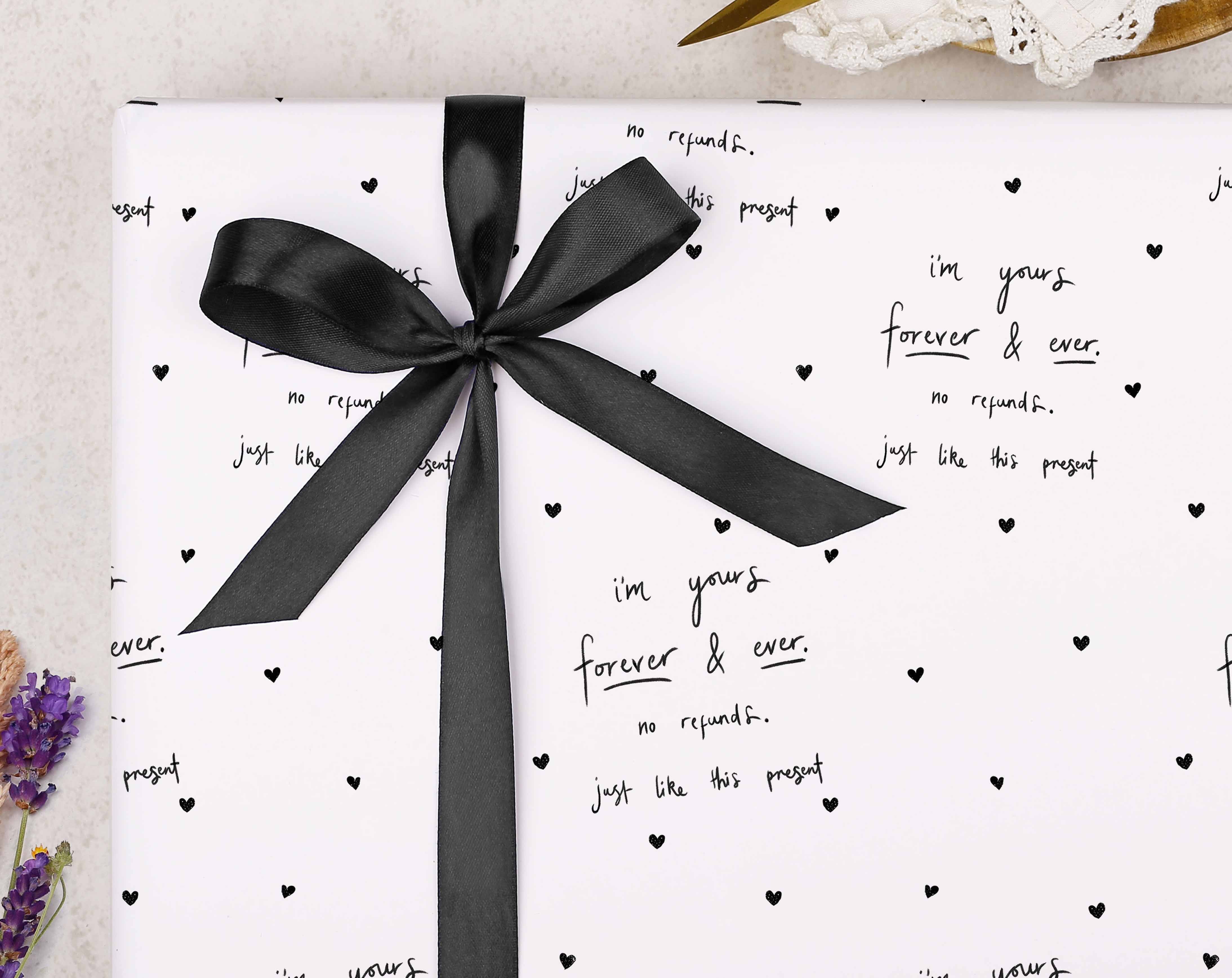 No Refunds Valentine Wrapping Paper. Wrapping Paper designed by Making Meadows