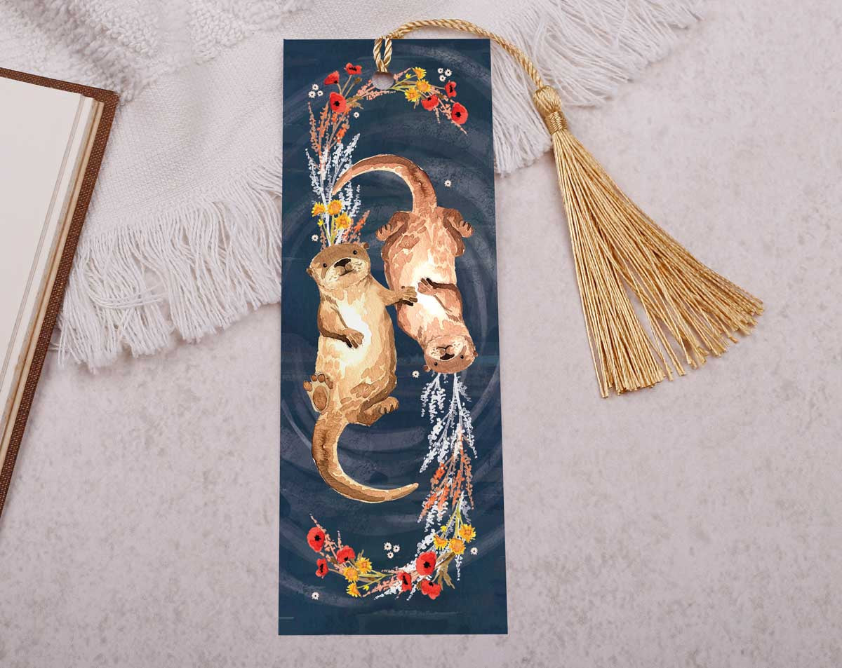 Otter Bookmark With Tassel. Bookmarks designed by Making Meadows