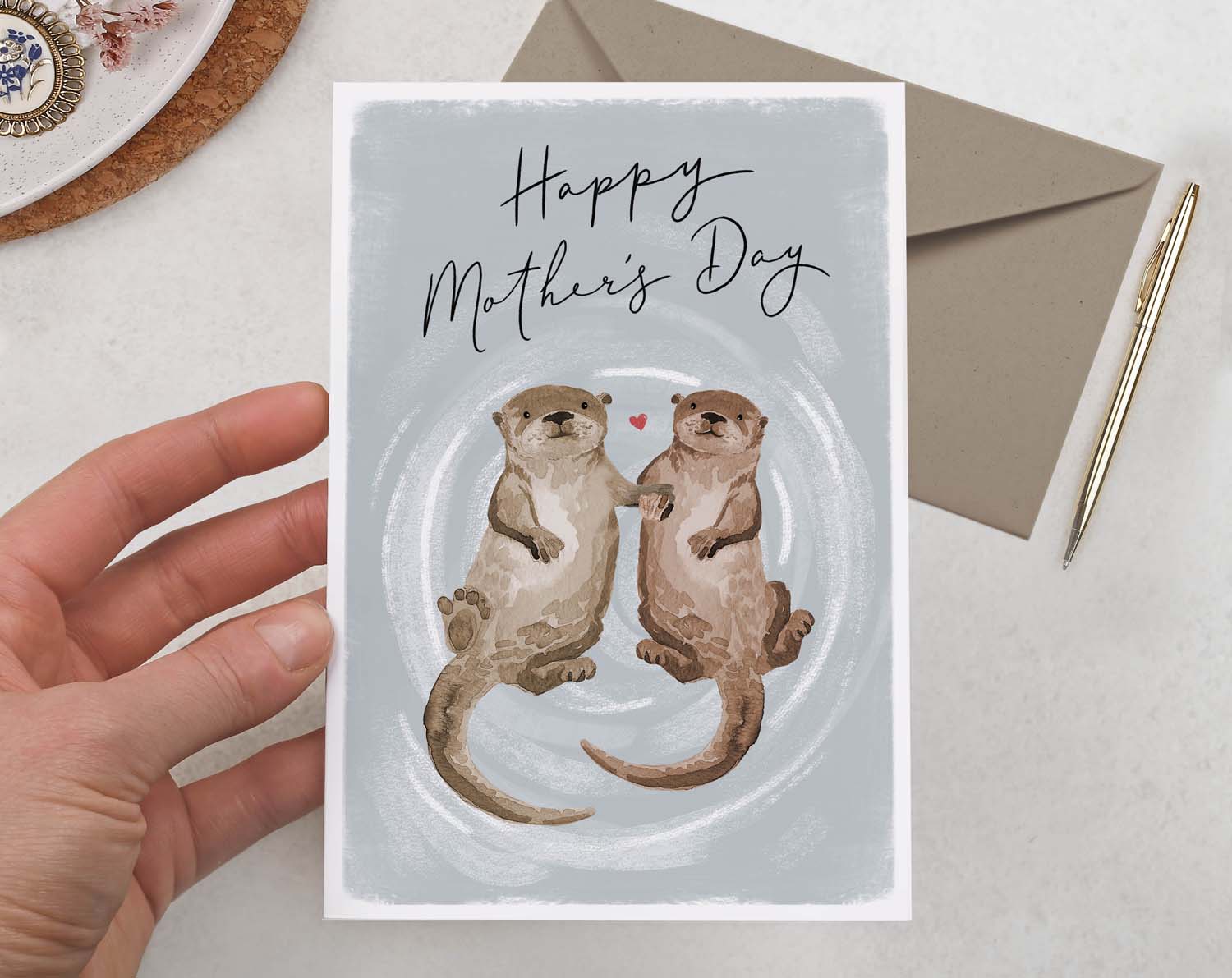 Otter Happy Mother's Day Card. Greeting & Note Cards designed by Making Meadows
