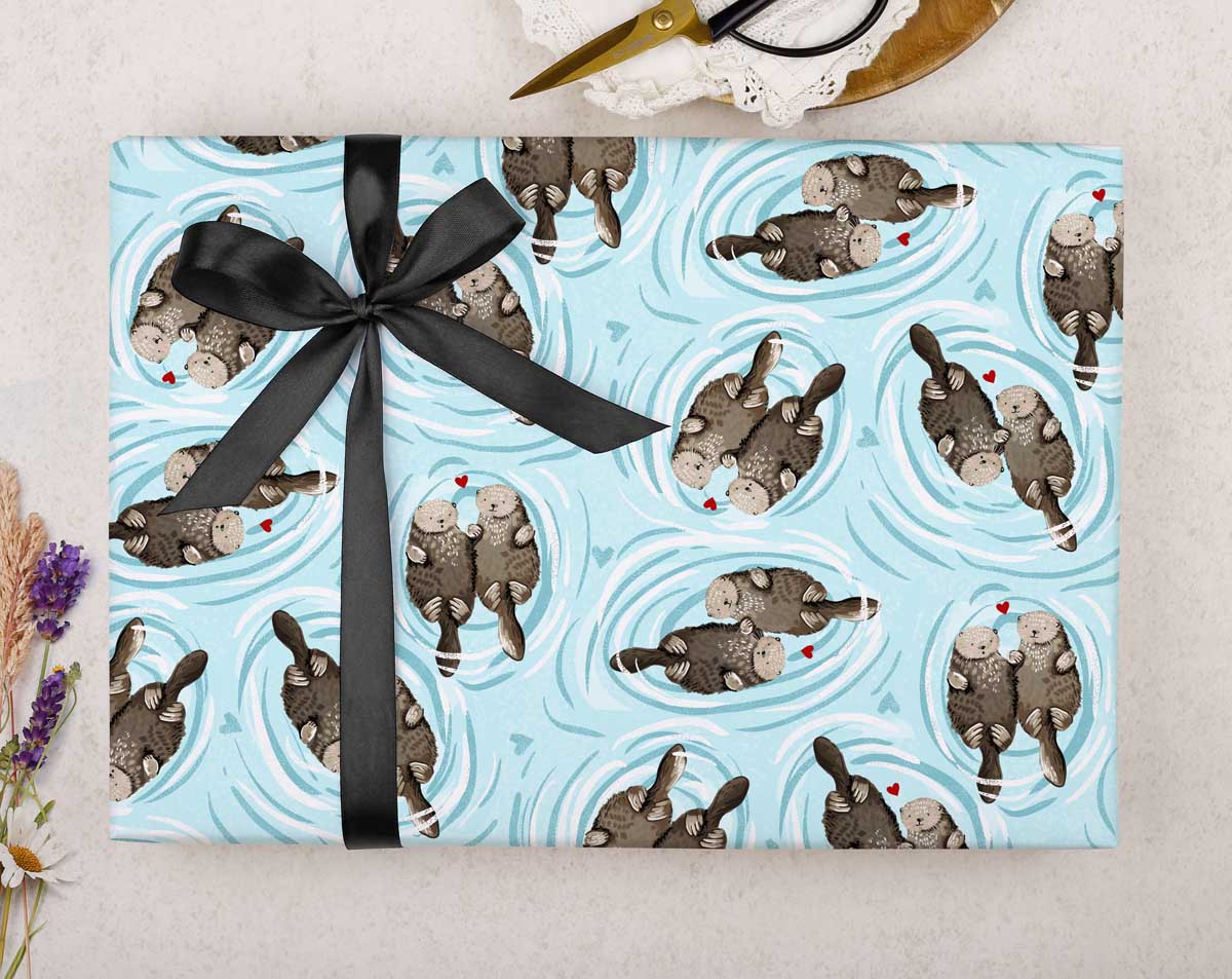 Otter Wrapping Paper. Wrapping Paper designed by Making Meadows