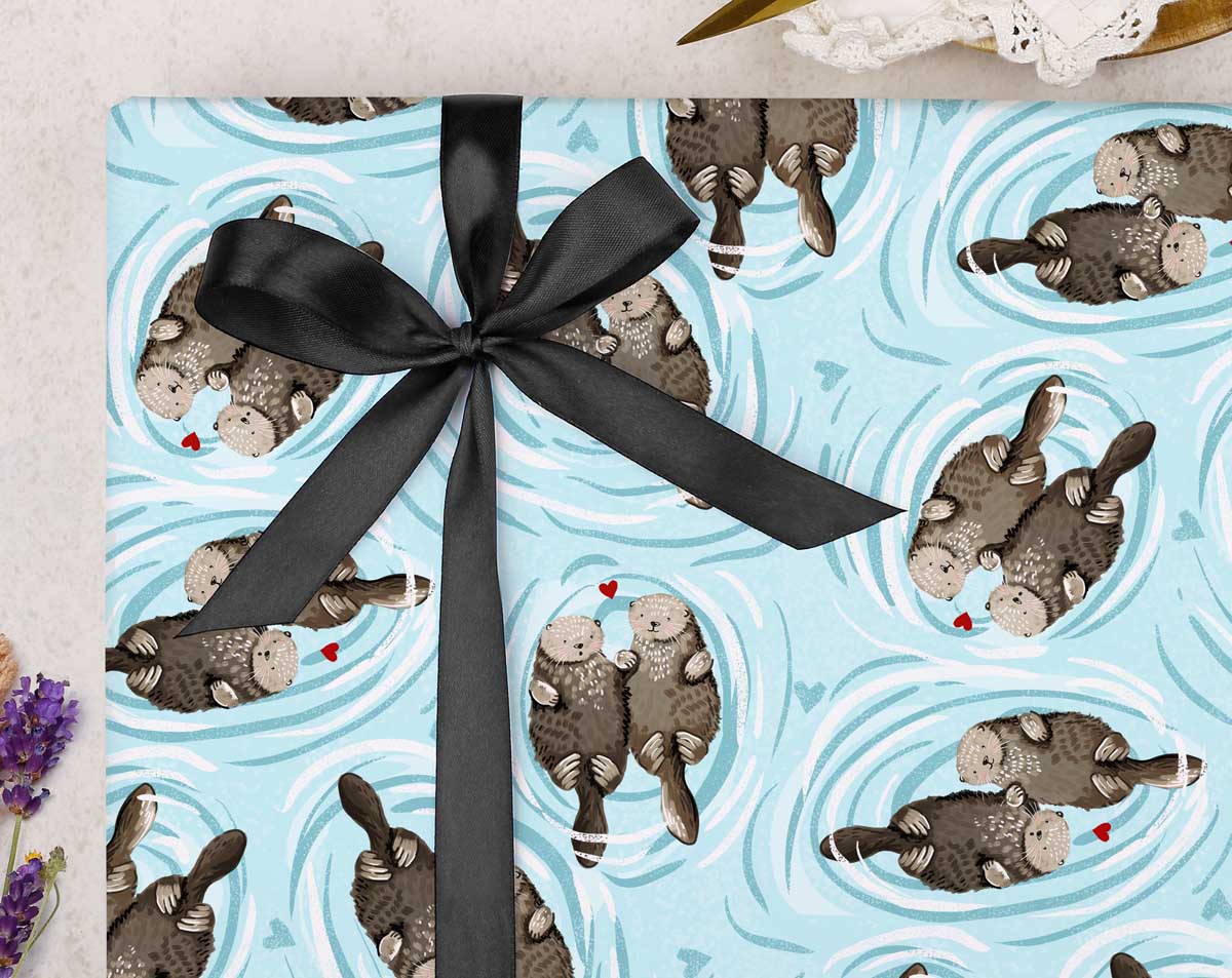 Otter Wrapping Paper. Wrapping Paper designed by Making Meadows