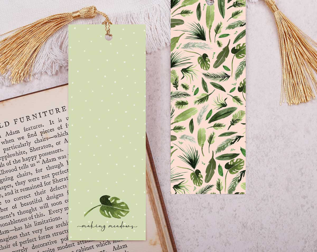 Palm Leaf Bookmark With Tassel. Bookmarks designed by Making Meadows