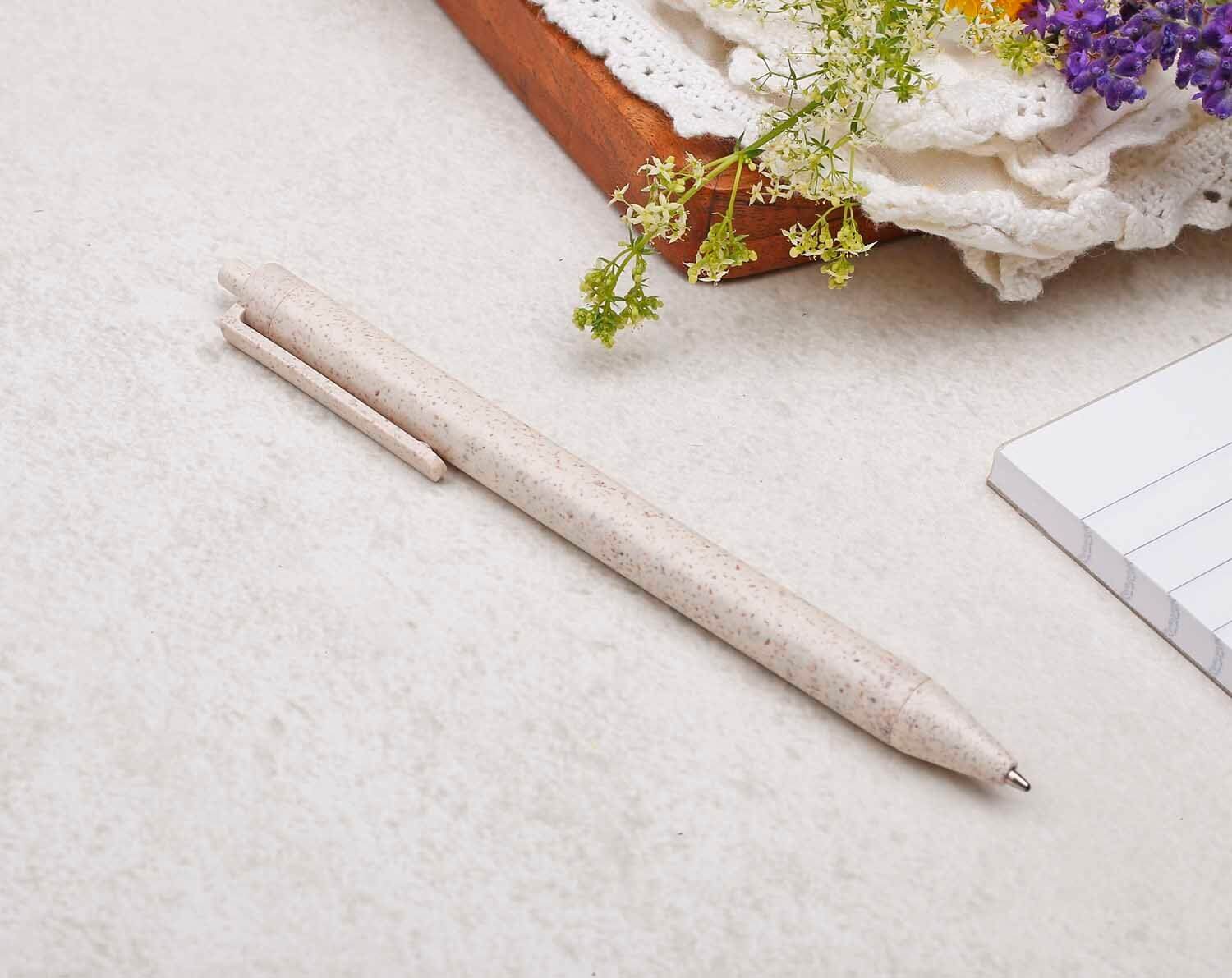 Pastel Cream Eco Friendly, Wheat Straw Pen. Pens designed by Making Meadows