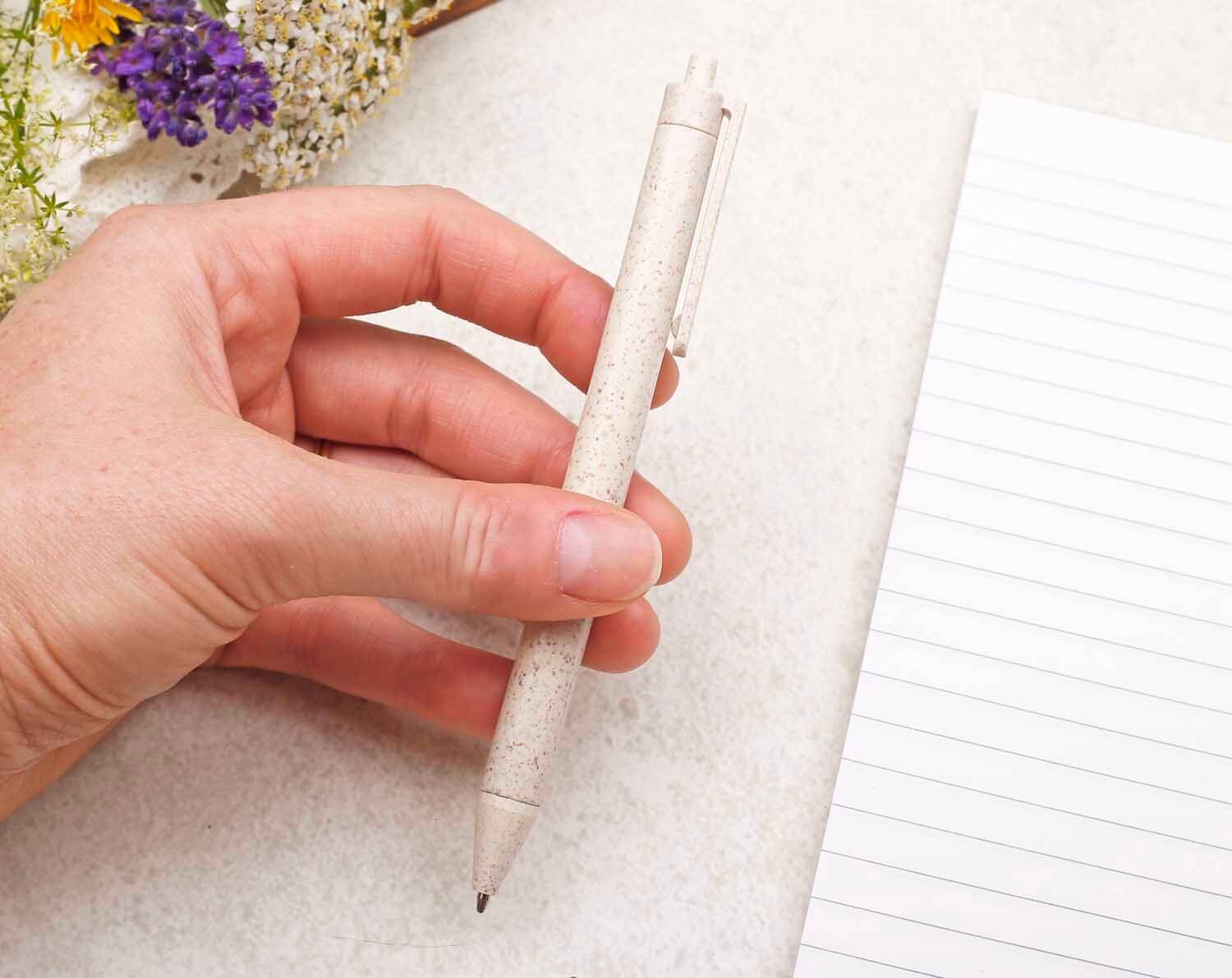 Pastel Cream Eco Friendly, Wheat Straw Pen. Pens designed by Making Meadows