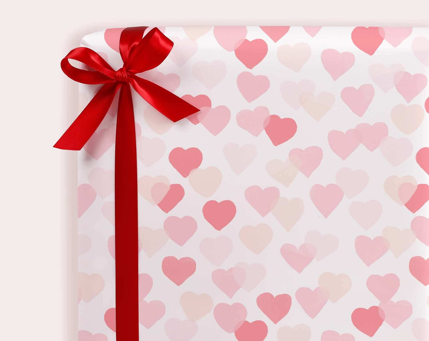 Pastel Pink Heart Wrapping Paper. Wrapping Paper designed by Making Meadows