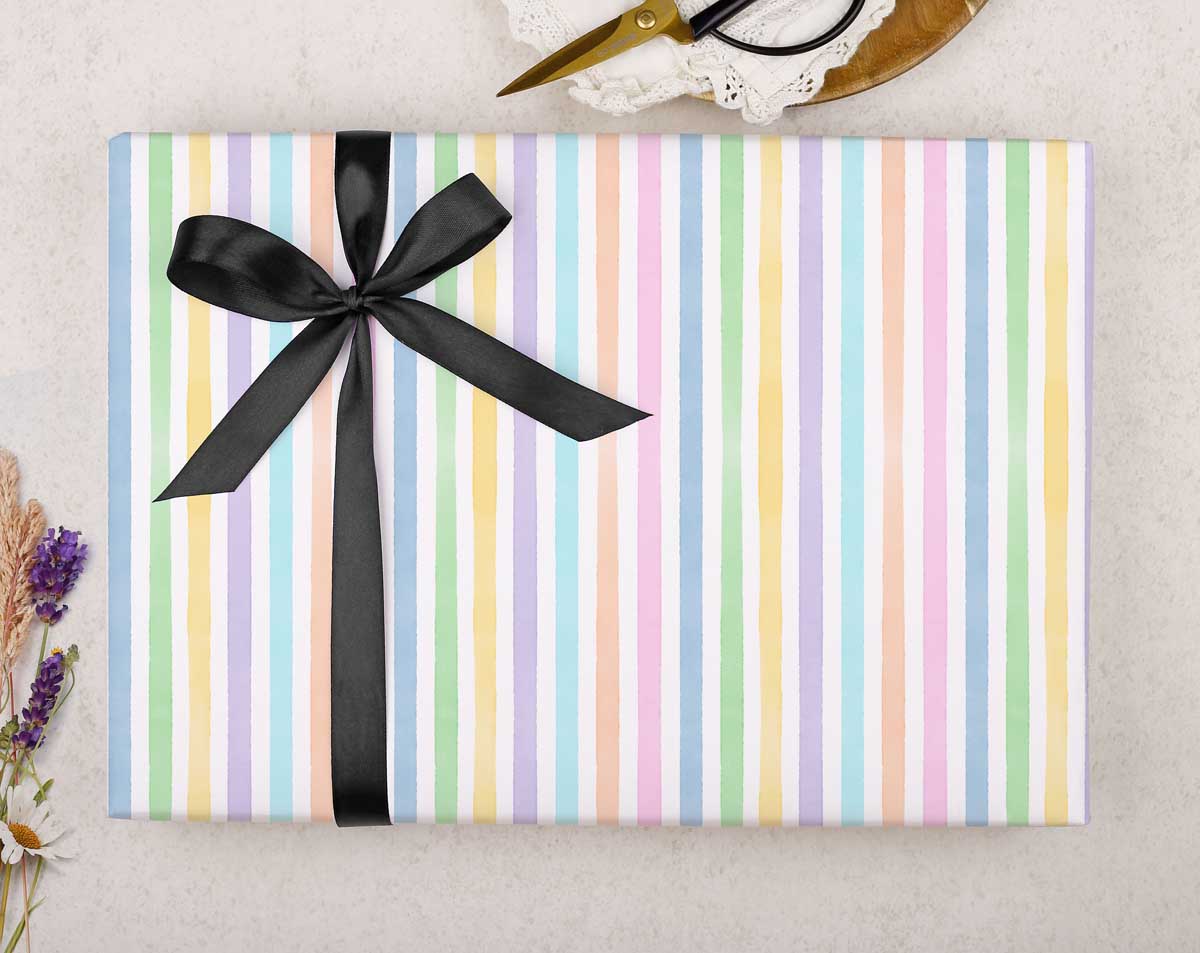 Pastel Stripe Wrapping Paper. Wrapping Paper designed by Making Meadows
