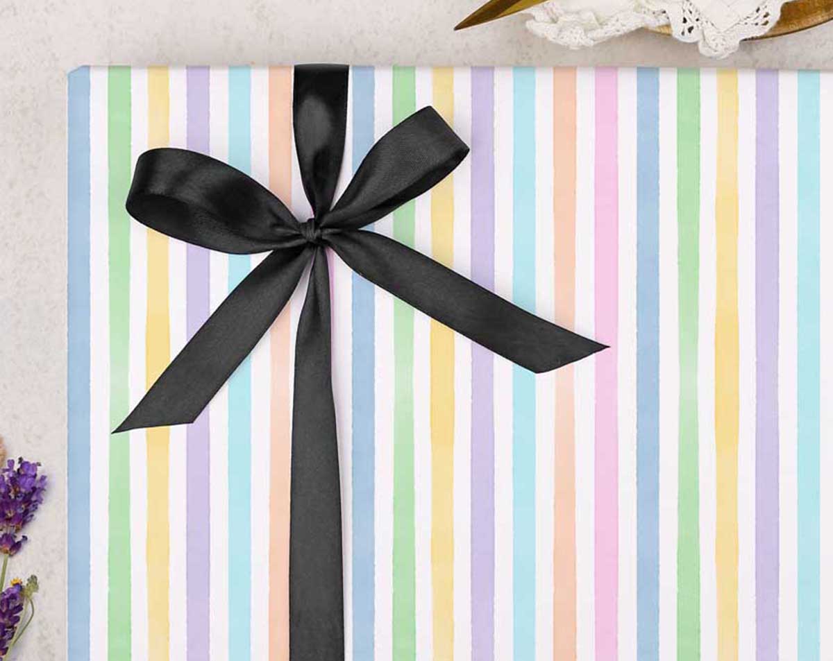 Pastel Stripe Wrapping Paper. Wrapping Paper designed by Making Meadows