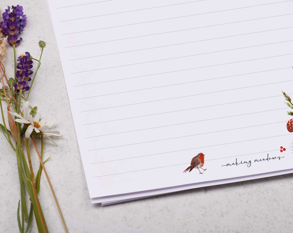Personalised A4 Writing Paper With Woodland Deer. Stationery designed by Making Meadows