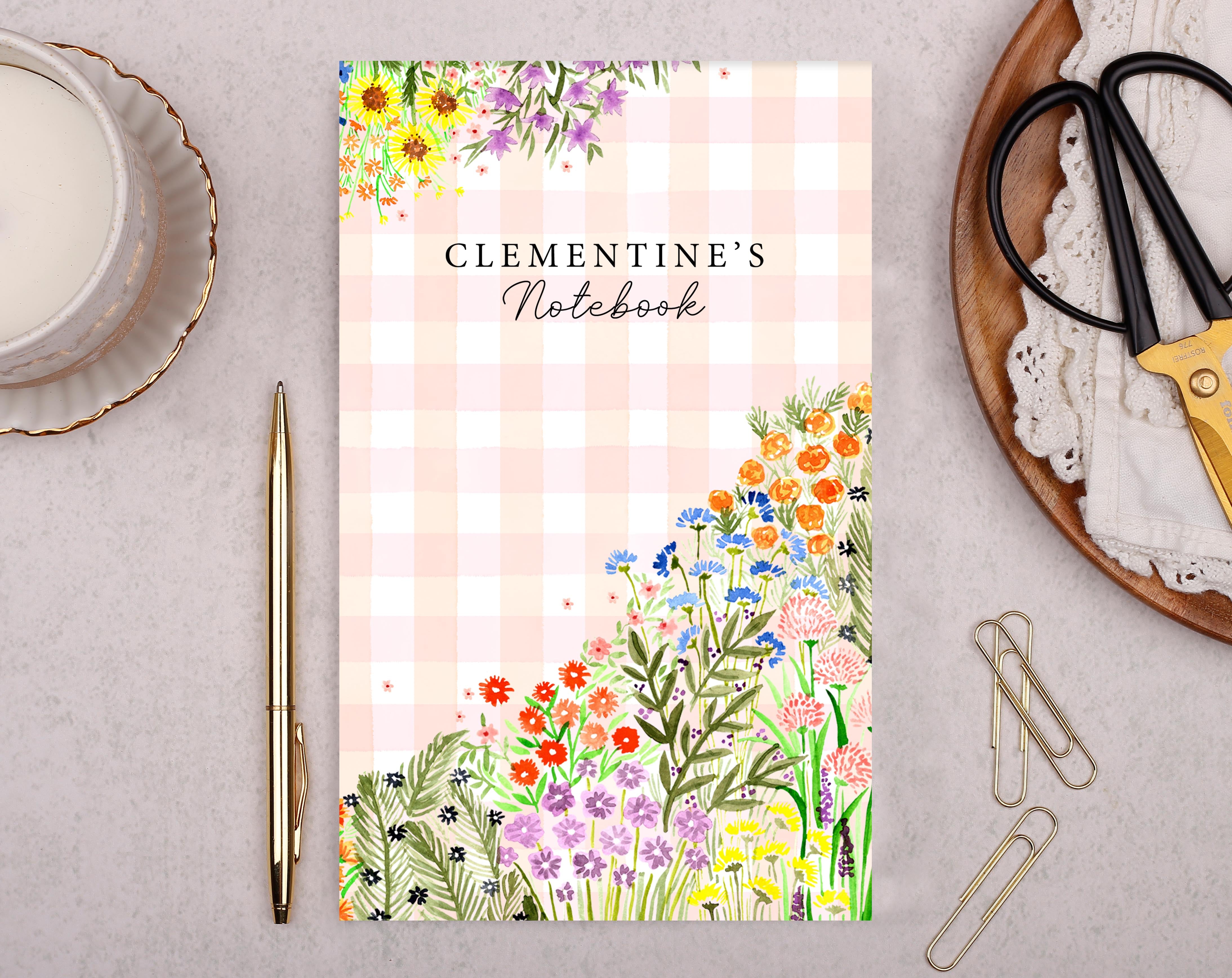 Personalised Gingham Notebook. Notebooks & Notepads designed by Making Meadows