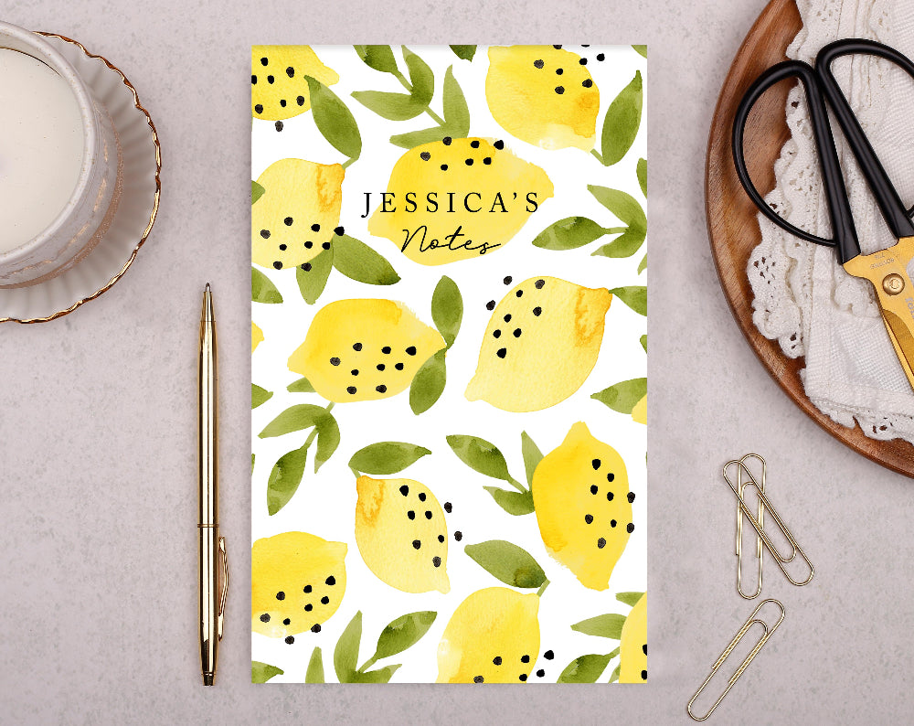 Personalised Lemon Notebook. Notebooks & Notepads designed by Making Meadows
