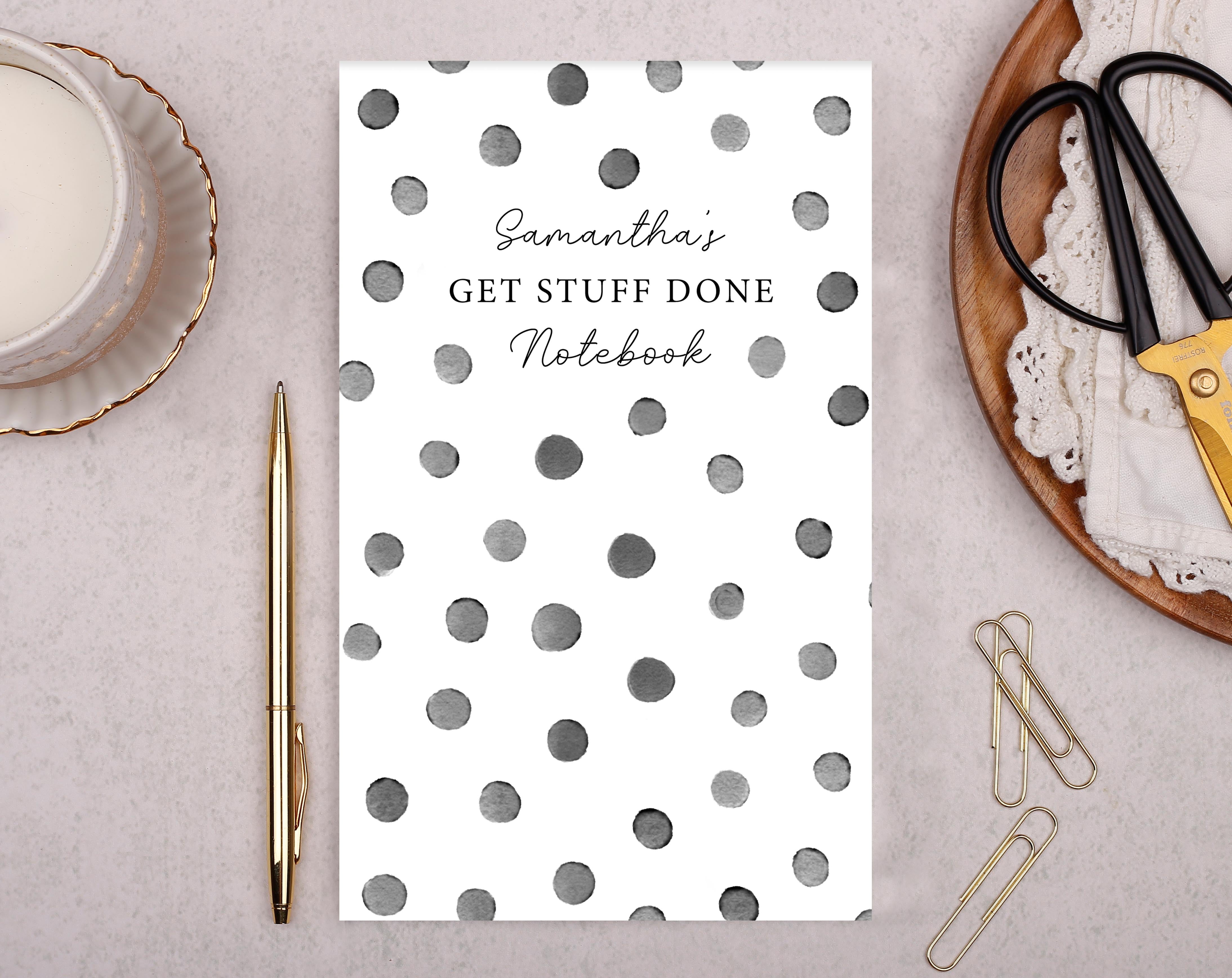 Personalised Polka Dot Notebook. Notebooks & Notepads designed by Making Meadows