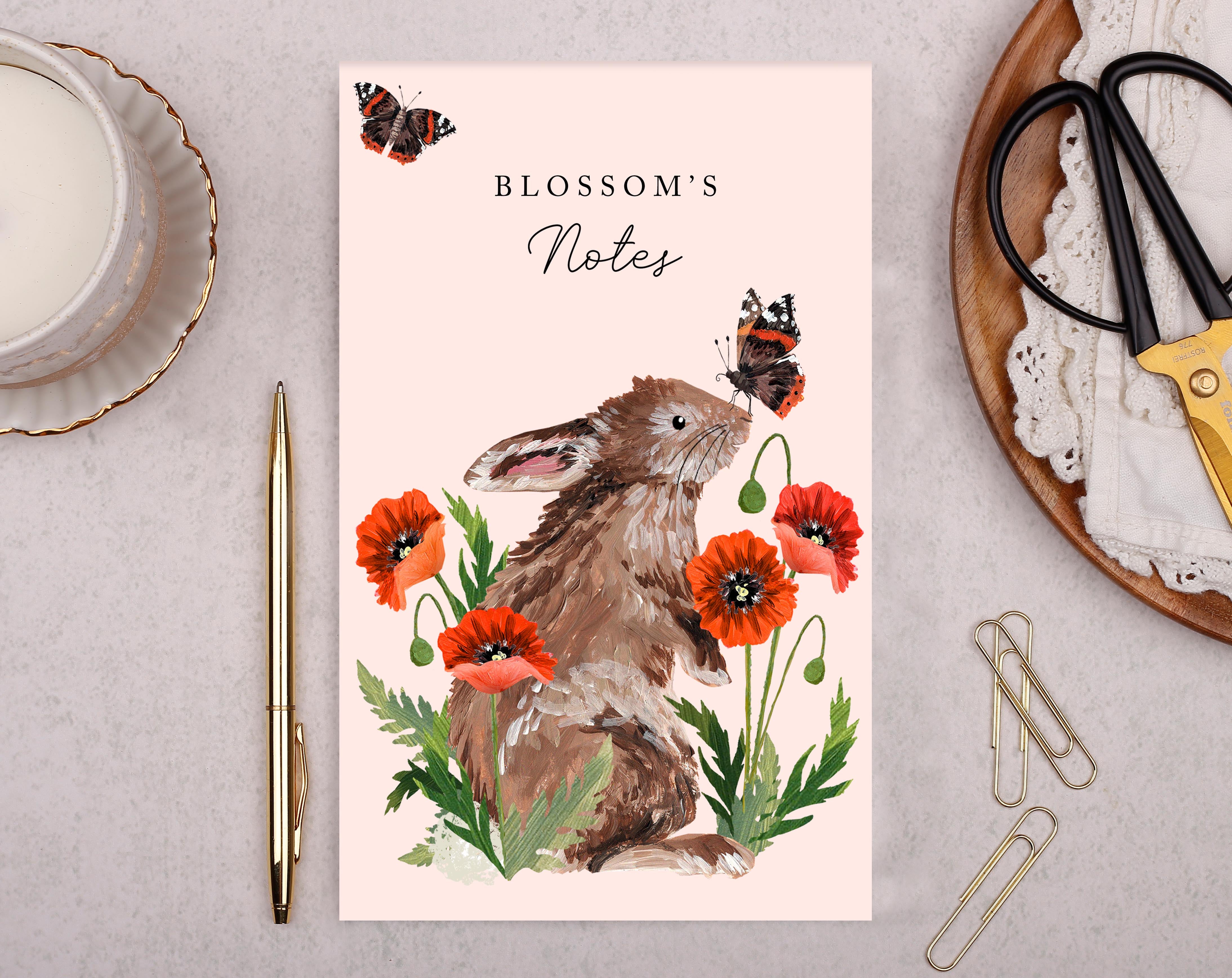 Personalised Rabbit Notebook. Notebooks & Notepads designed by Making Meadows