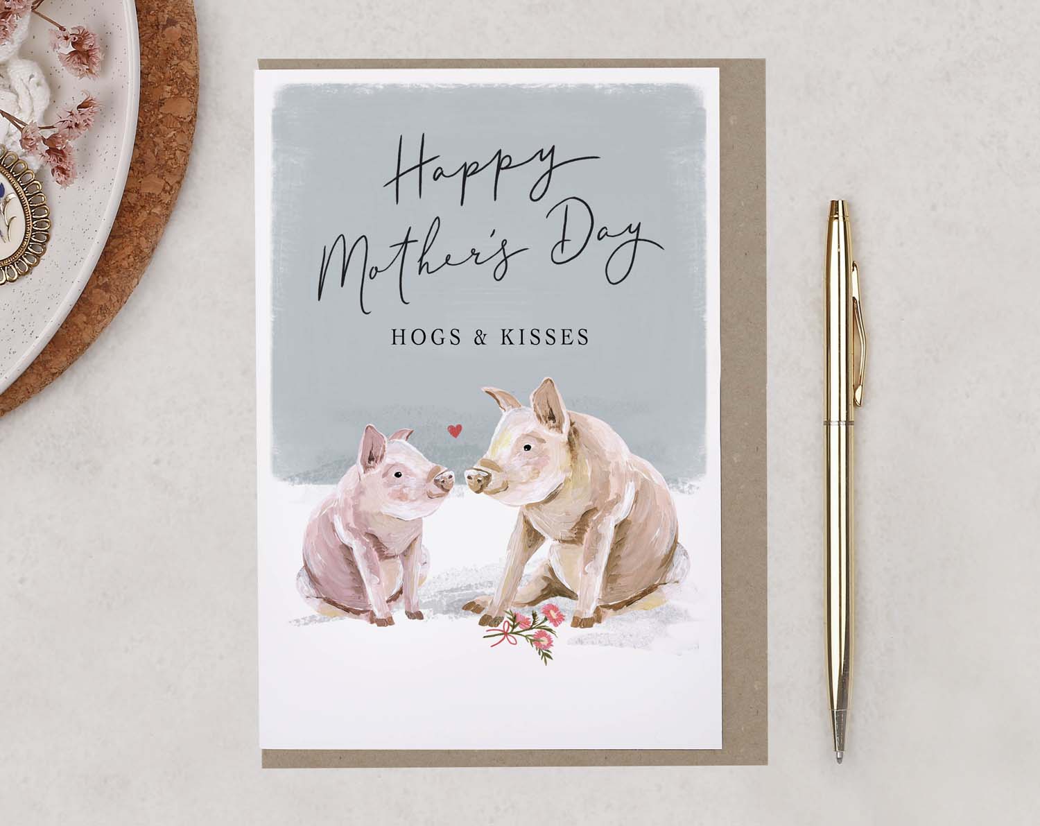 Pig & Piglet Happy Mother's Day Card. Greeting & Note Cards designed by Making Meadows