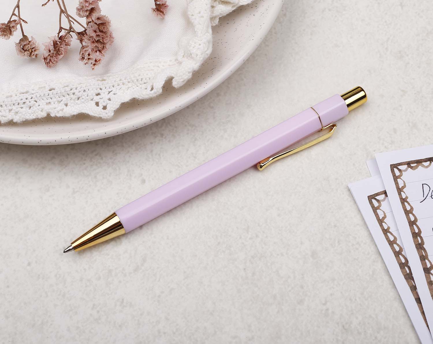 Pink & Gold Ballpoint Pen. Pens designed by Making Meadows