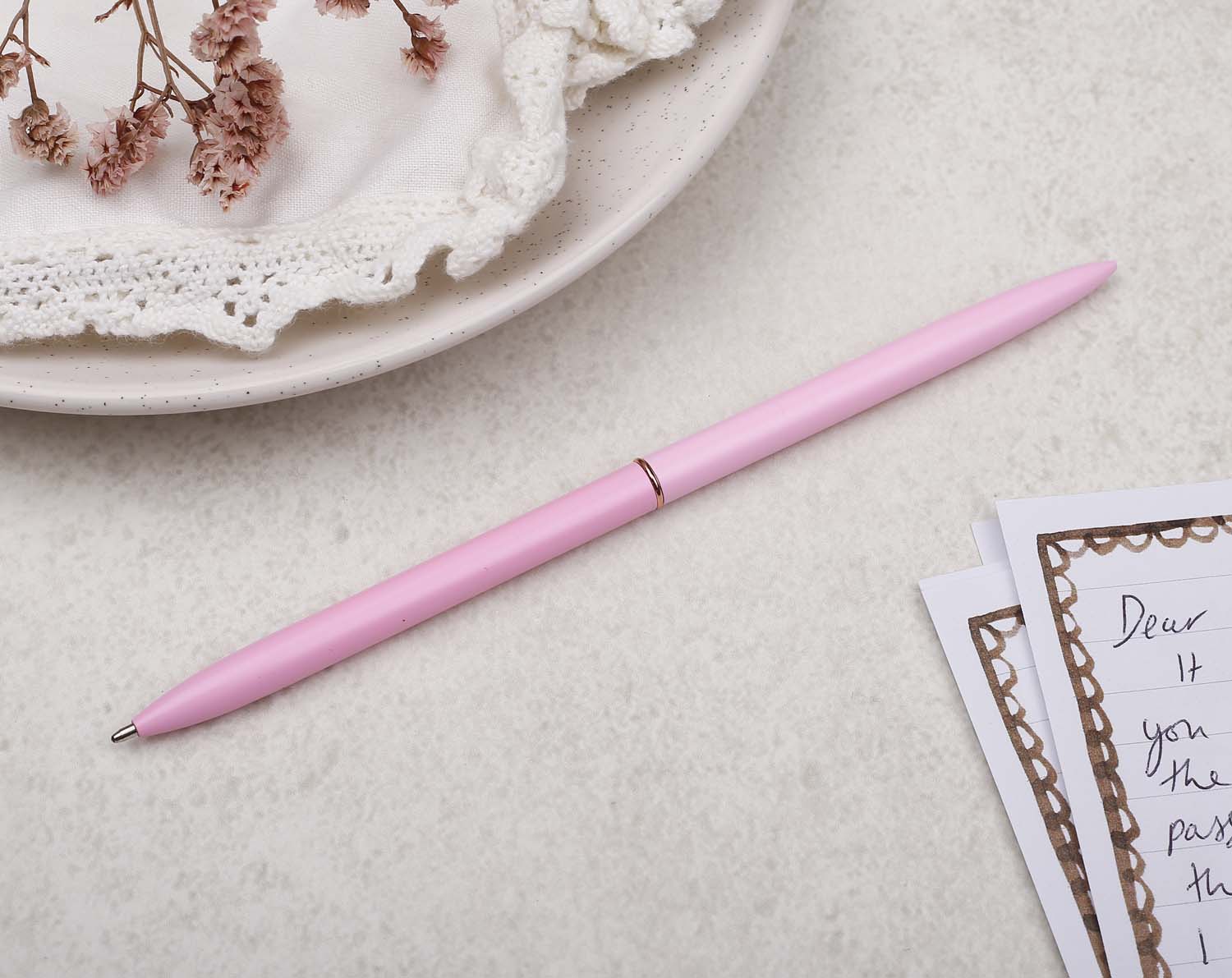 Pink Metal Ballpoint Pen. Pens designed by Making Meadows
