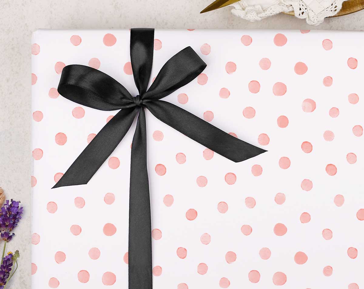 Pink Polka Dot Wrapping Paper. Wrapping Paper designed by Making Meadows