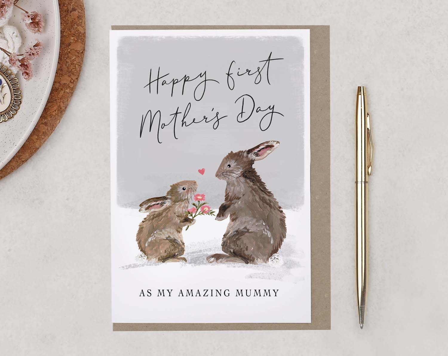 Rabbit First Happy Mother's Day Card. Greeting & Note Cards designed by Making Meadows