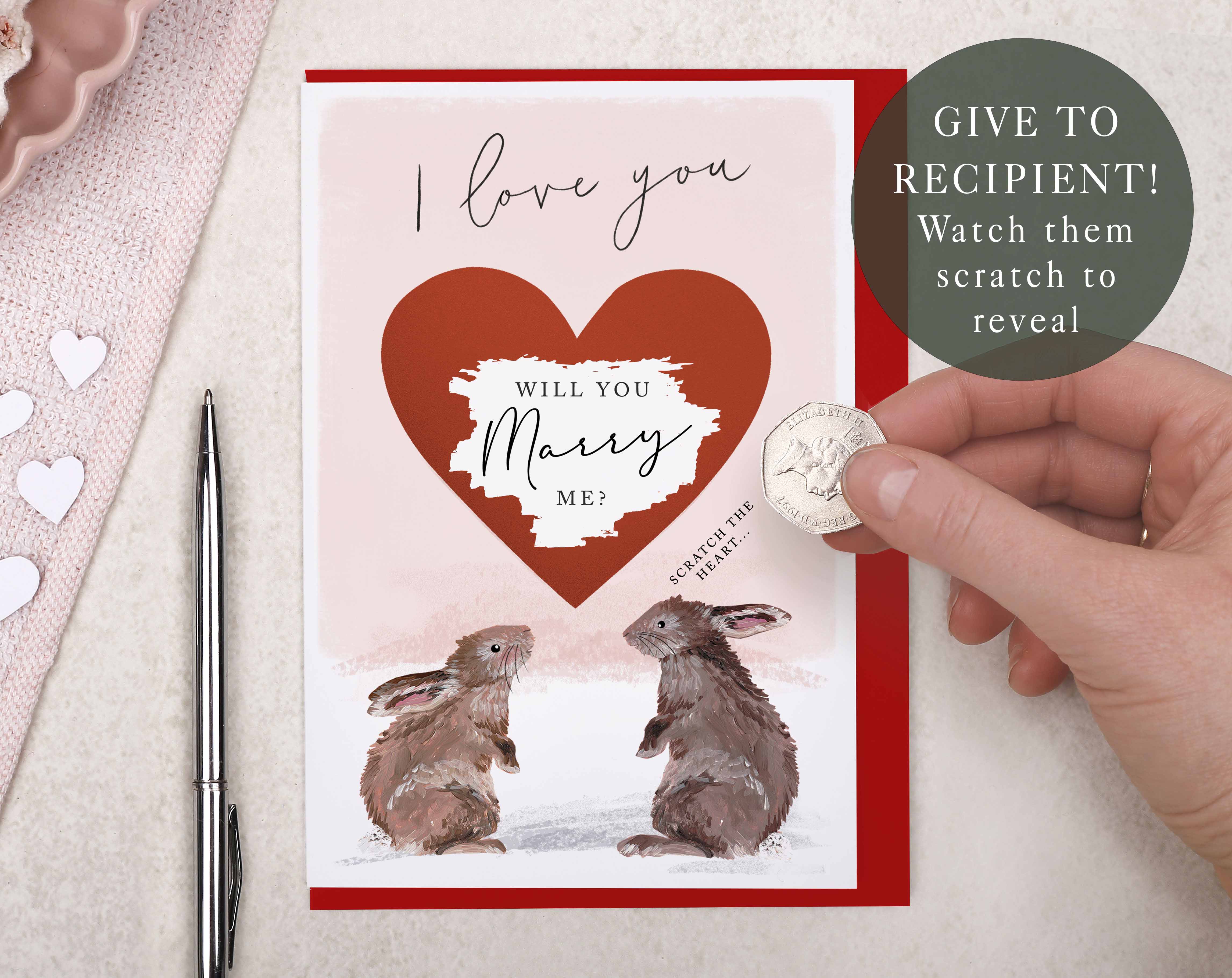 Rabbit Will You Marry Me Card. Greeting & Note Cards designed by Making Meadows