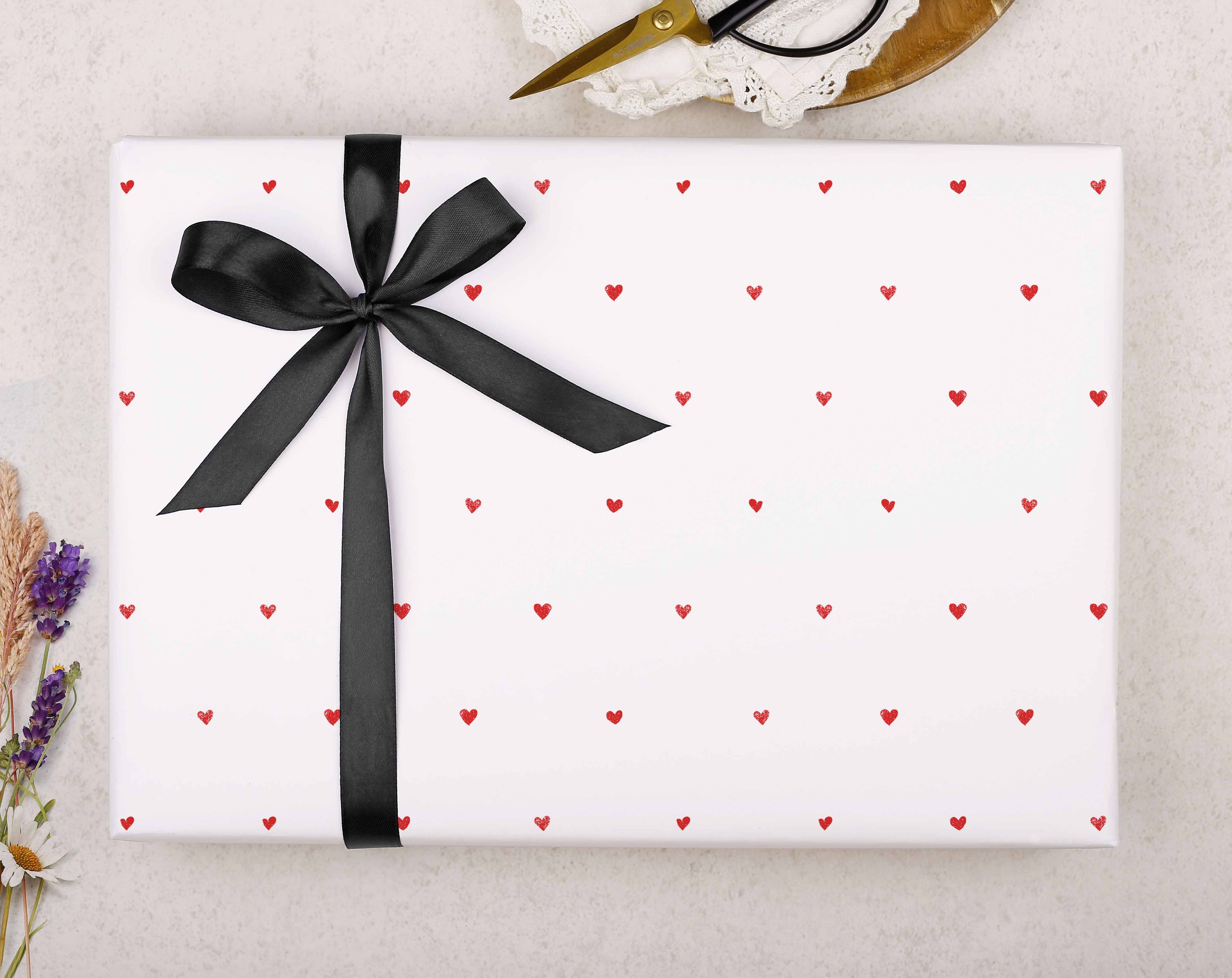 Red Heart Valentine Wrapping Paper. Wrapping Paper designed by Making Meadows