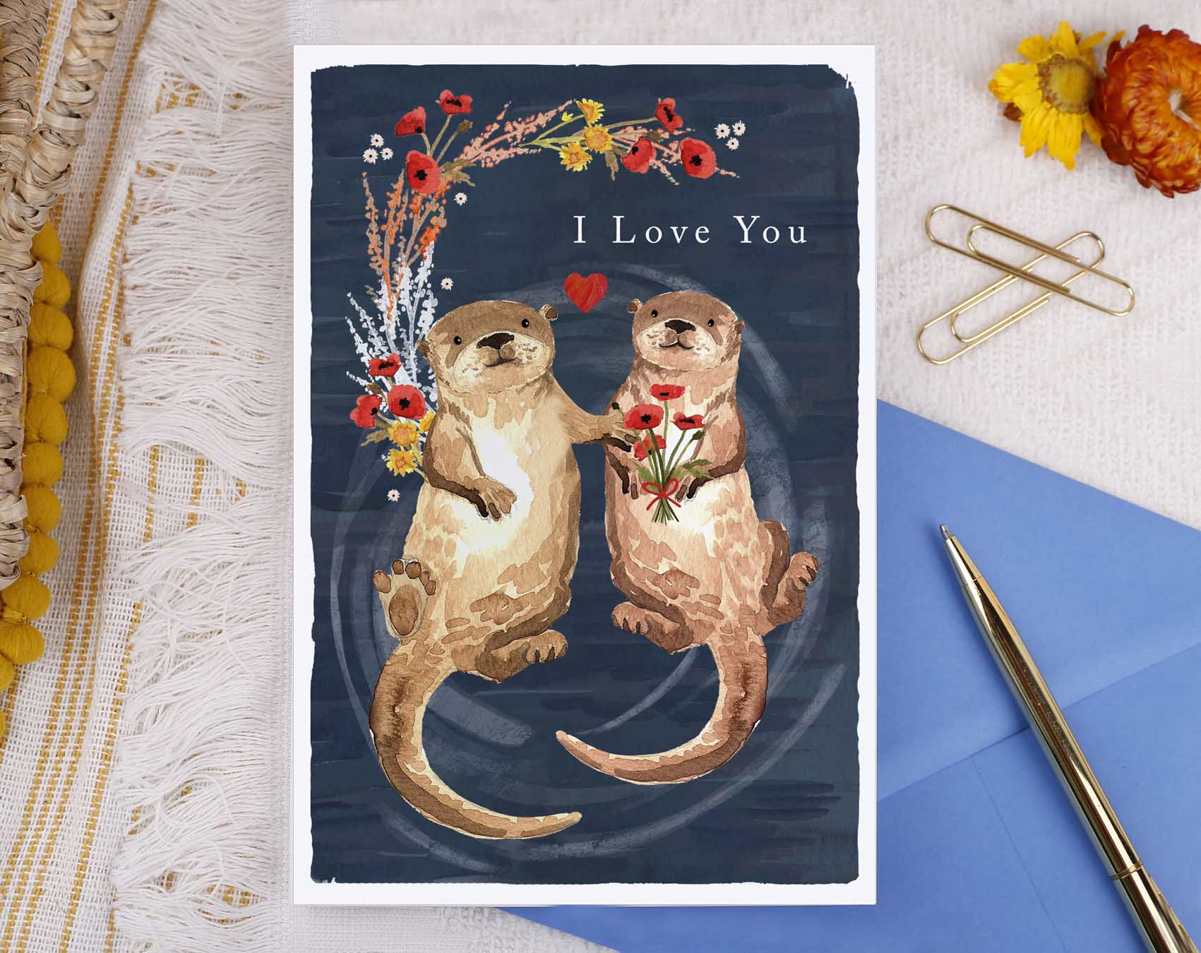 River Wey I Love Your Otter Card. Greeting & Note Cards designed by Making Meadows