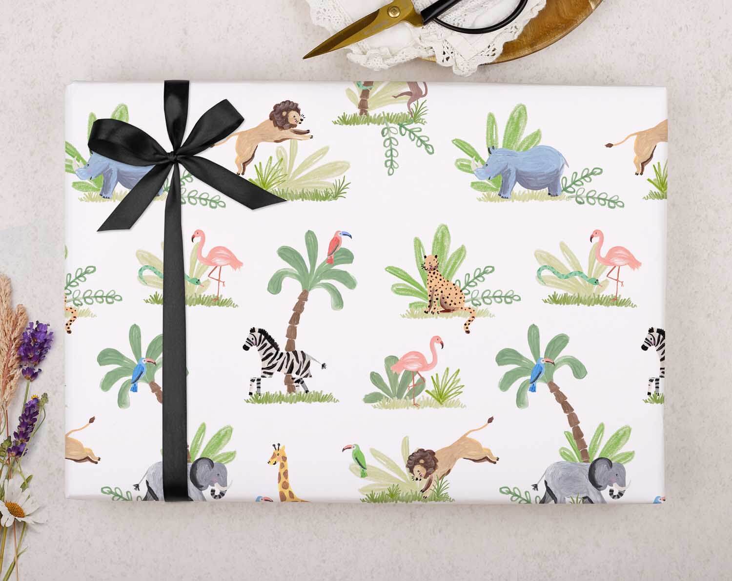 Safari Animal Wrapping Paper. Wrapping Paper designed by Making Meadows