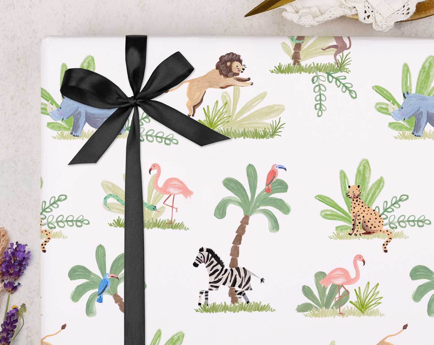 Safari Animal Wrapping Paper. Wrapping Paper designed by Making Meadows