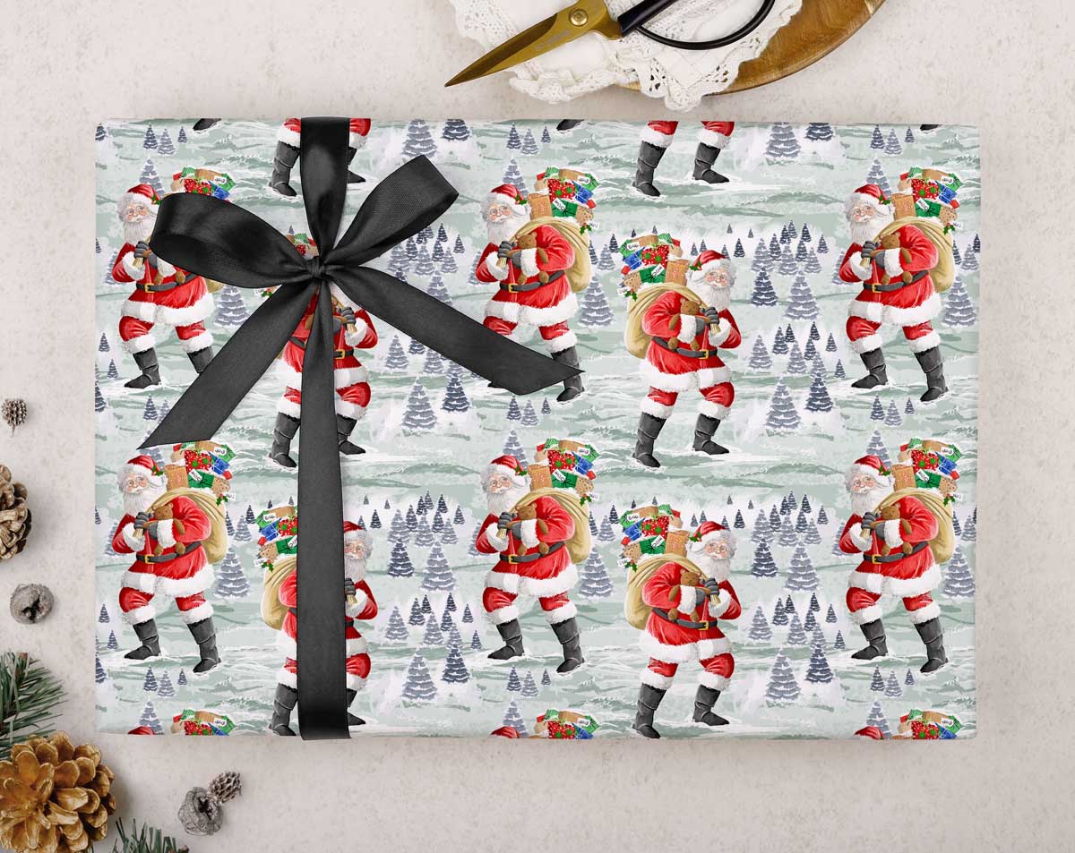 Santa Christmas Wrapping Paper. Wrapping Paper designed by Making Meadows