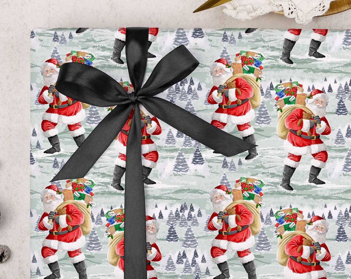 Santa Christmas Wrapping Paper. Wrapping Paper designed by Making Meadows