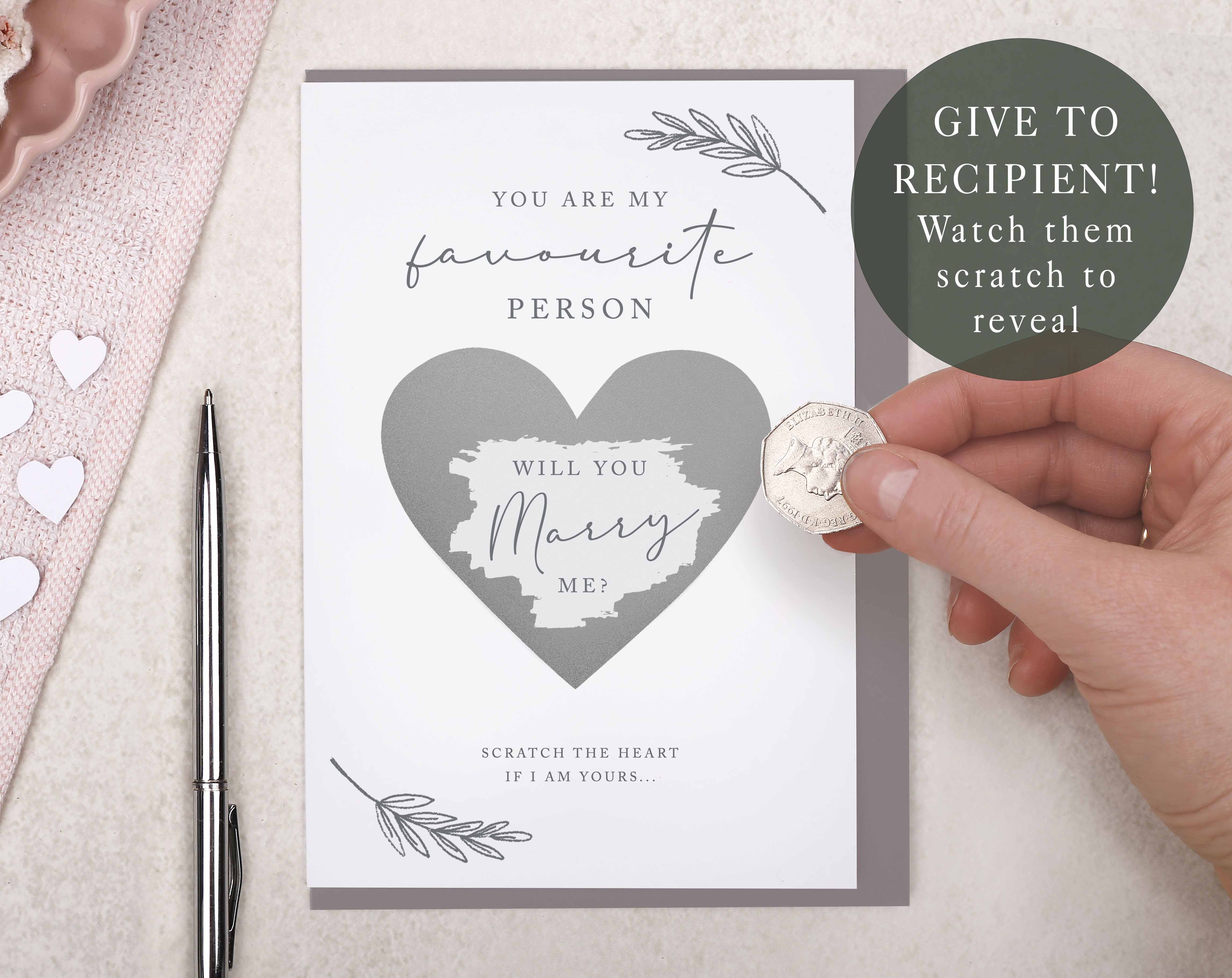 Silver Botanical Will You Marry Me Card. Greeting & Note Cards designed by Making Meadows